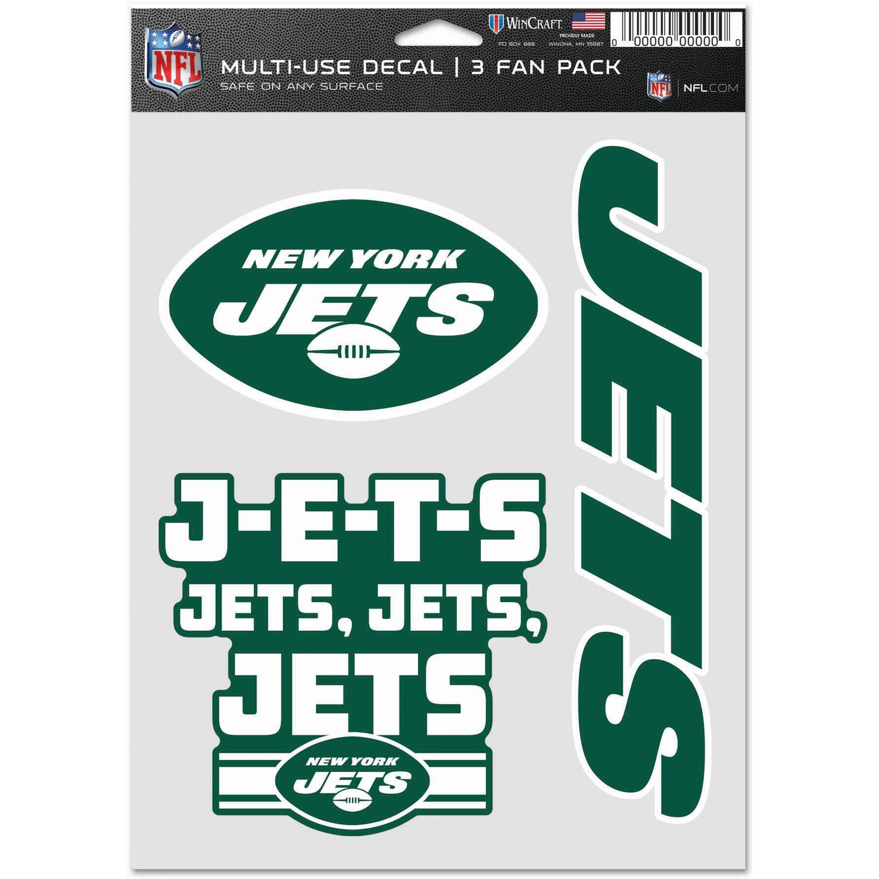 New York Jets Decal Multi Use Fan 3 Pack