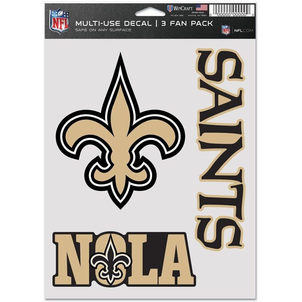 New Orleans Saints Decal Multi Use Fan 3 Pack