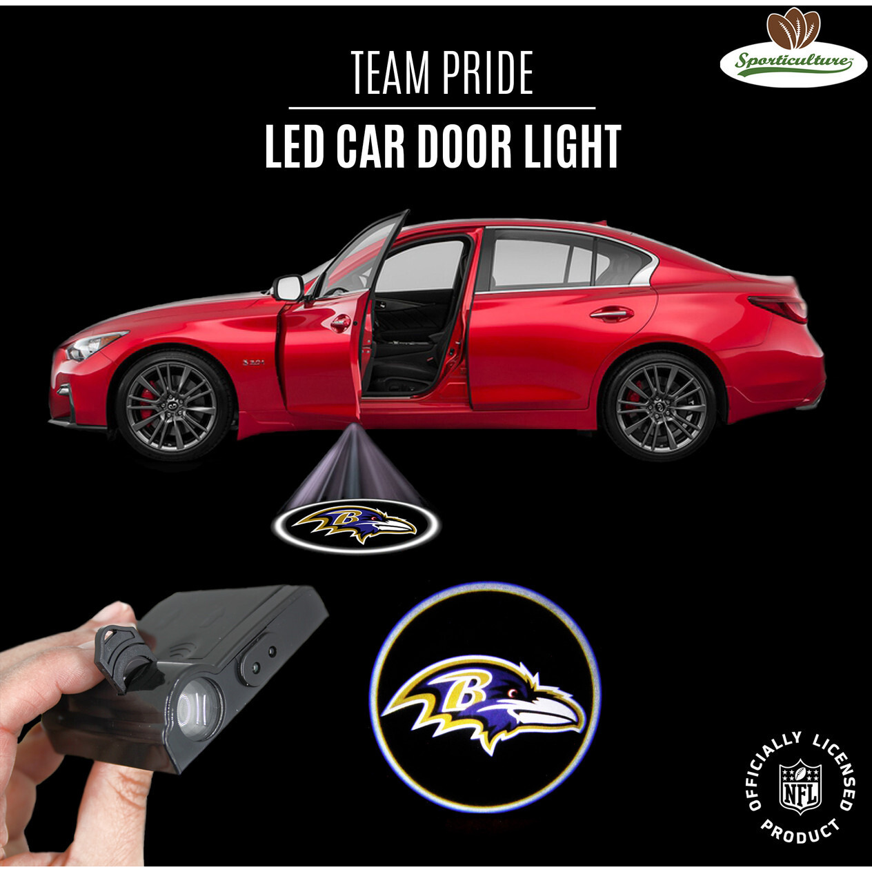 Baltimore Ravens Car Door Light LED