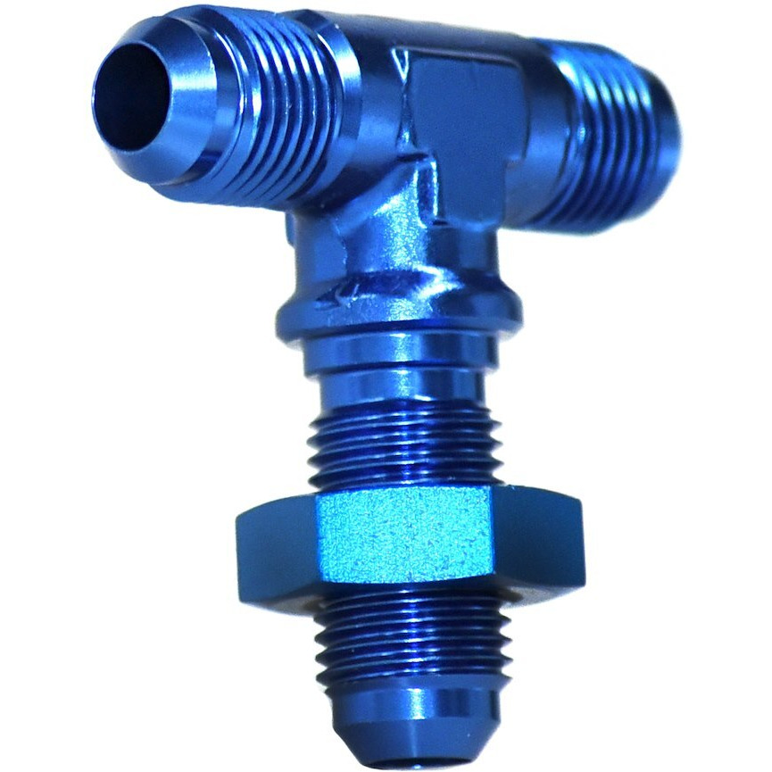 -6AN BLU BULKHEAD FLARE TEE