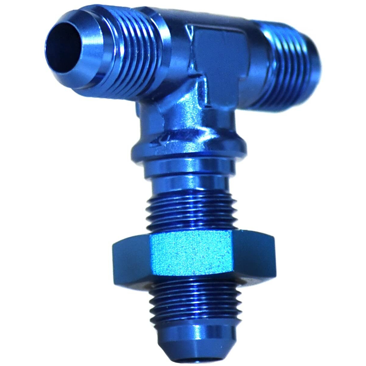 -6AN BLU BULKHEAD FLARE TEE