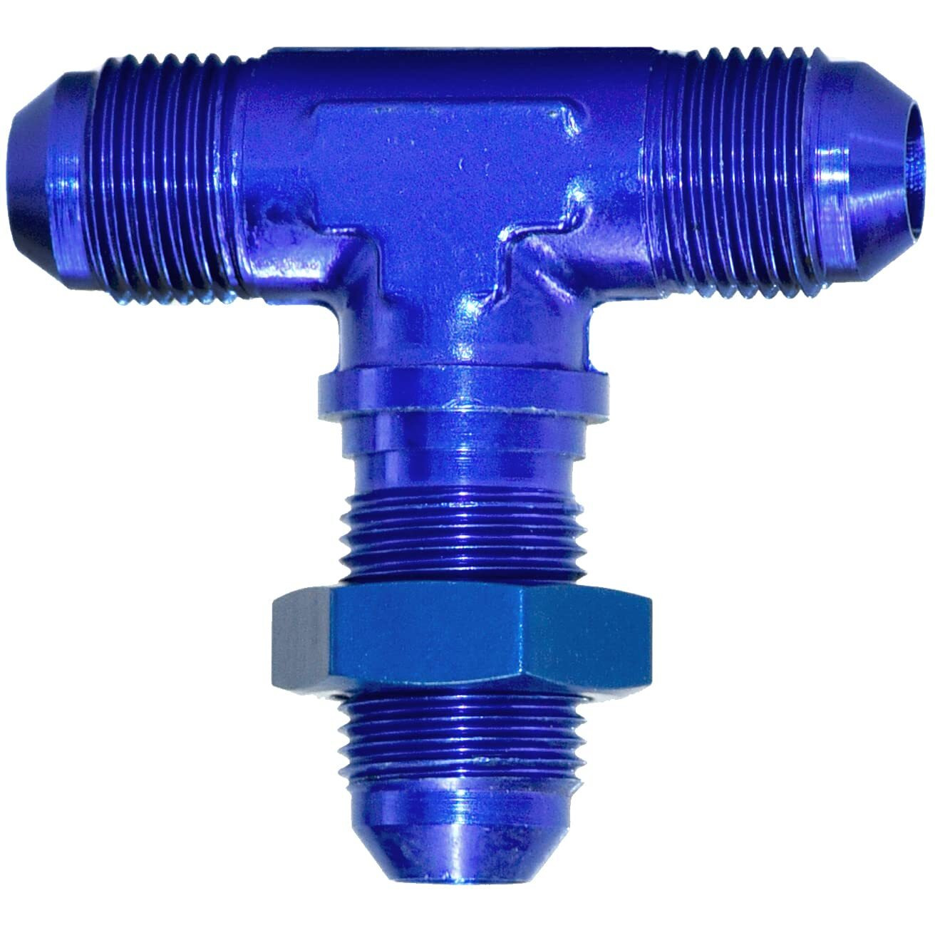 -8AN BLU BULKHEAD FLARE TEE