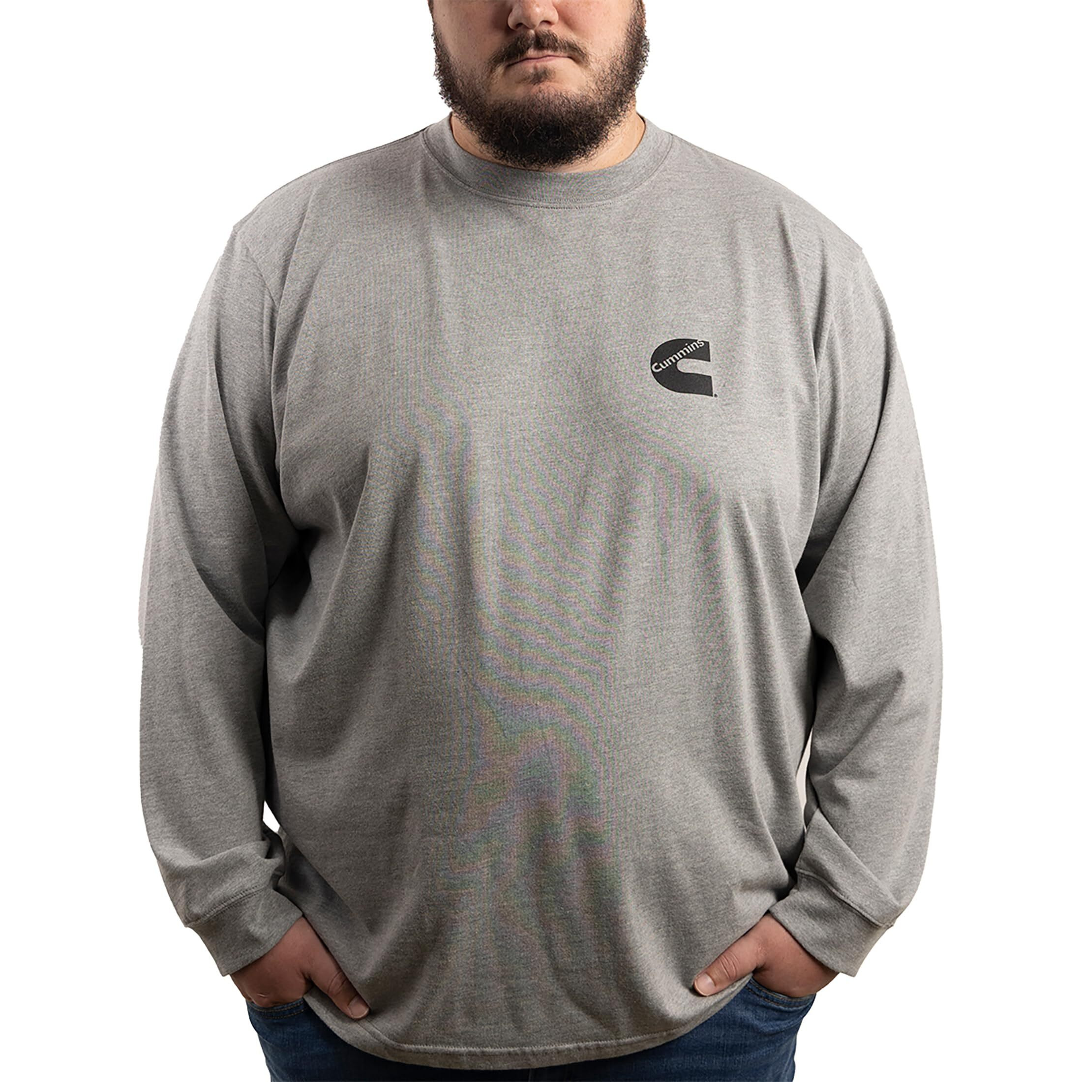 Cummins Unisex Long Sleeve T-shirt Cotton Blend Tee in Sport Gray CMN4788 - 4XL