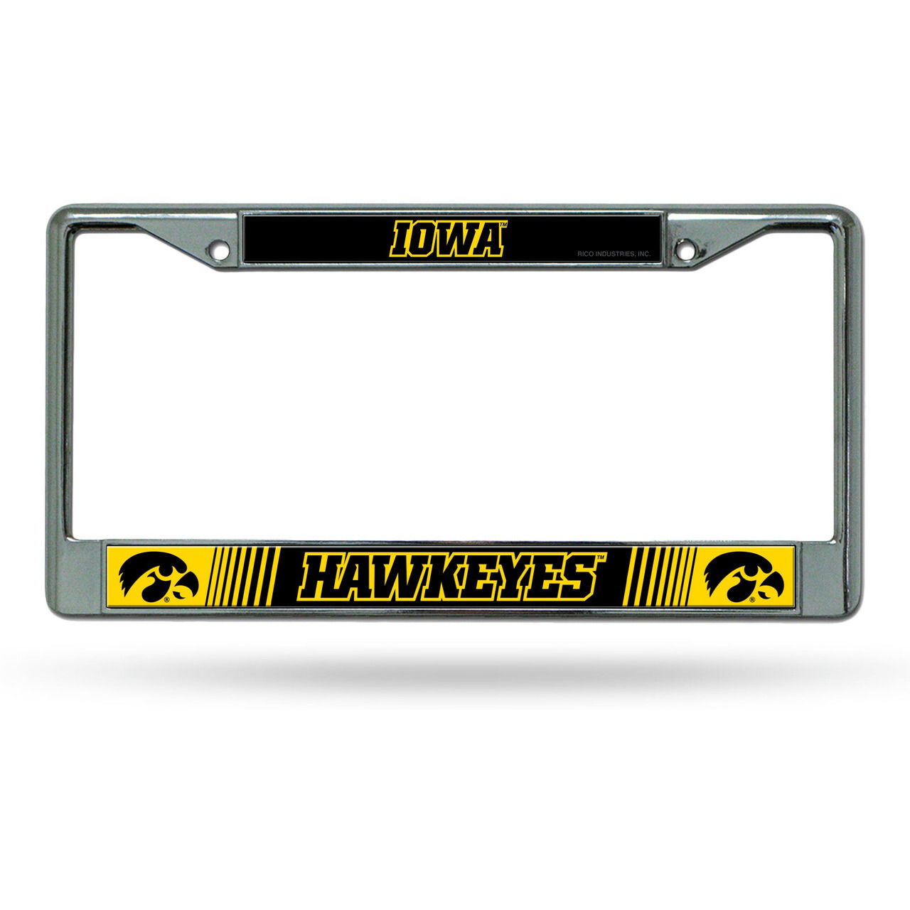 Iowa Hawkeyes License Plate Frame Chrome Printed Insert