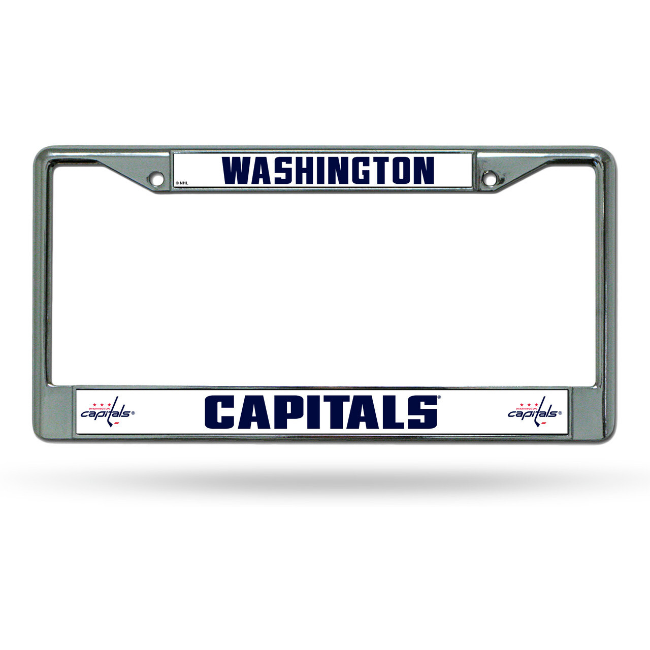 Washington Capitals License Plate Frame Chrome Printed Insert