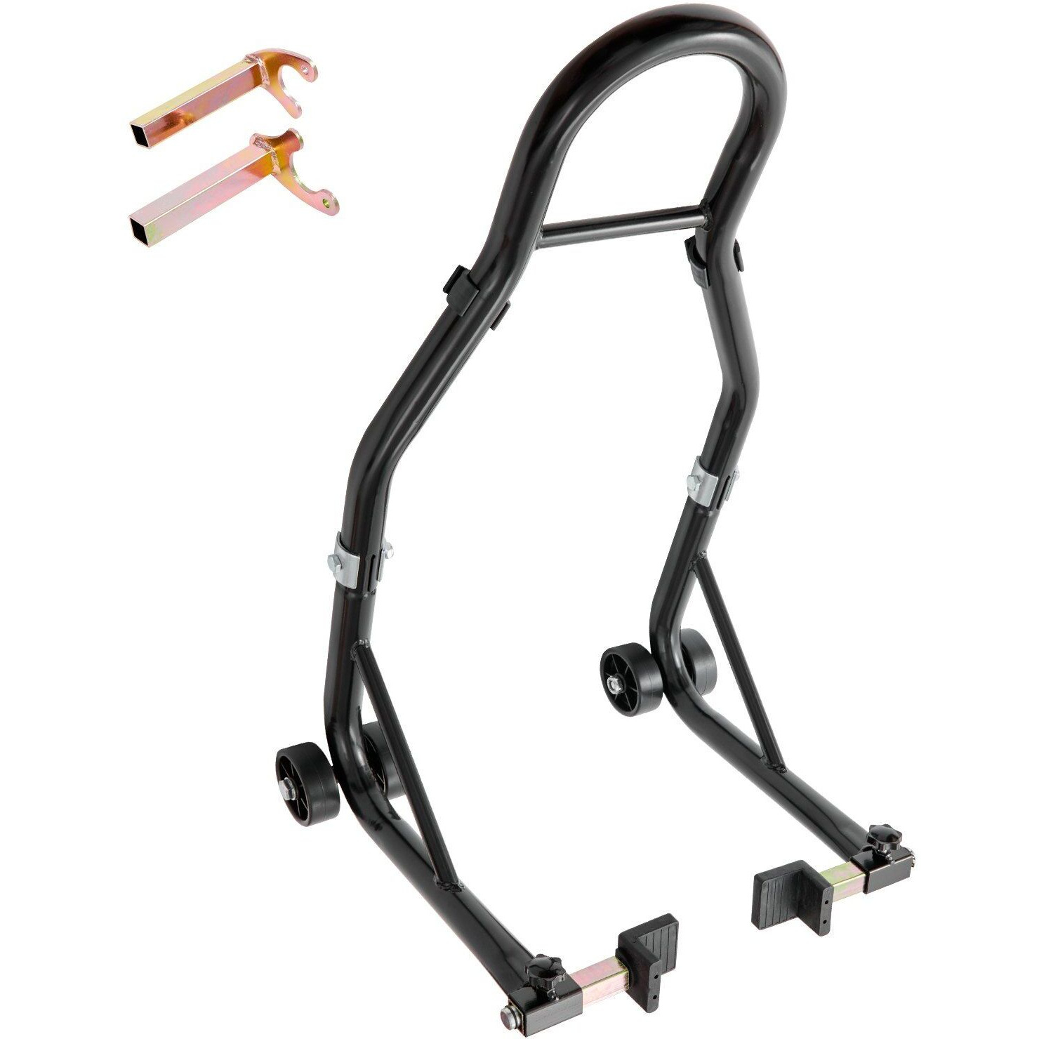 VEVOR Motorcycle Rear Wheel Stand, with U + L Fork Swingarm Spool, 850 lbs Capacity Heavy Duty Rear Wheel Stand Motorcycle Lift Jack Stand, for Suzuki Yamaha Honda Kawasaki, Black
