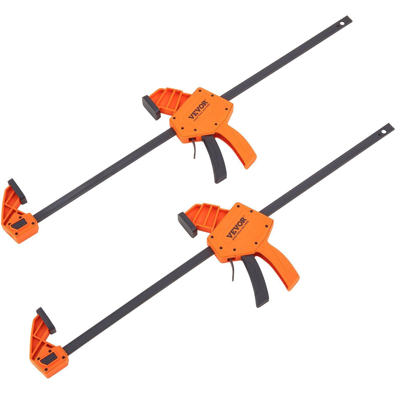 VEVOR Bar Clamps for Woodworking, 2-Pack 24" One-Handed Clamp/Spreader, Quick-Change F Clamp with 300 lbs Load Limit, High-strength Plastic and Carbon Steel, Wood Clamps for Woodworking Metal Working