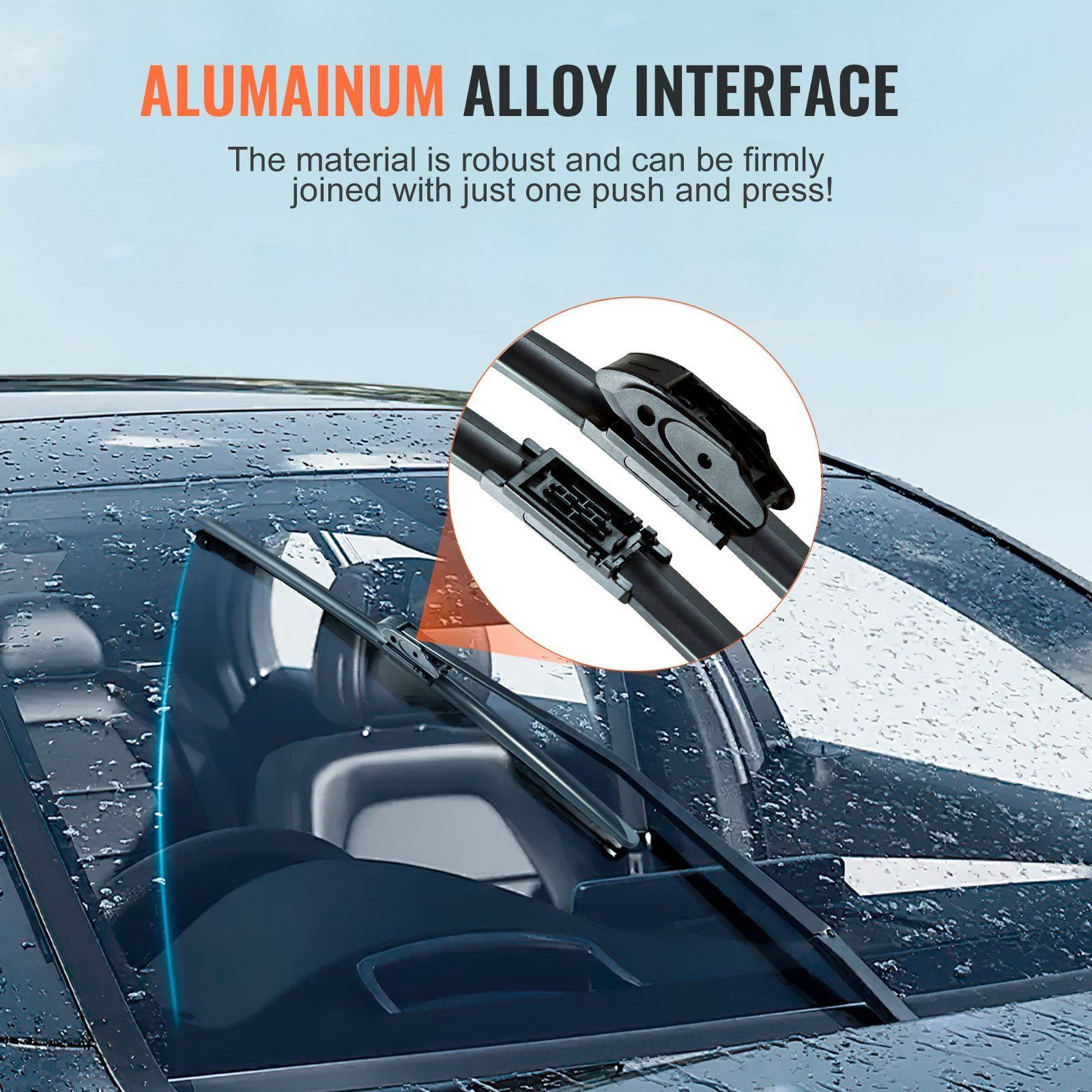 VEVOR 19" Rubber Wiper Blades, 48 cm Universal Replacement Wind Shield Wiper