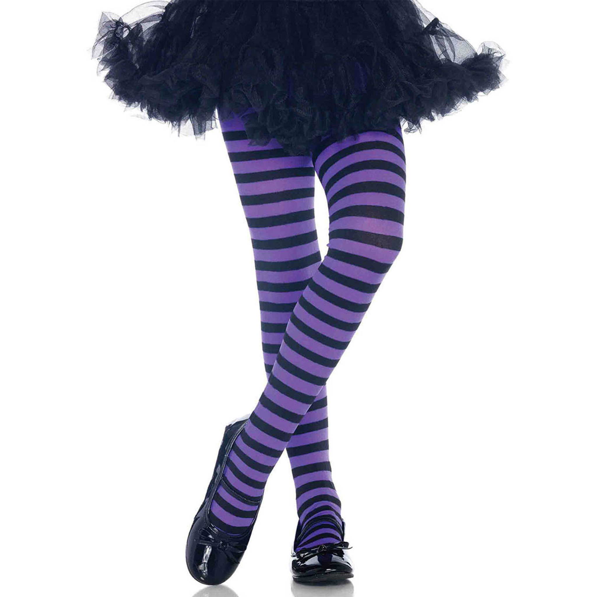 Girl Stripe Tights MEDIUM BLACK/PURPLE