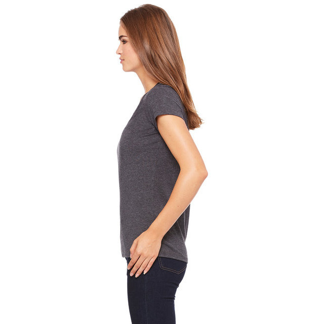 Ladies Jersey Short-Sleeve V-Neck T-Shirt - DARK gRY HEATHER - S(D0102H7WI96)