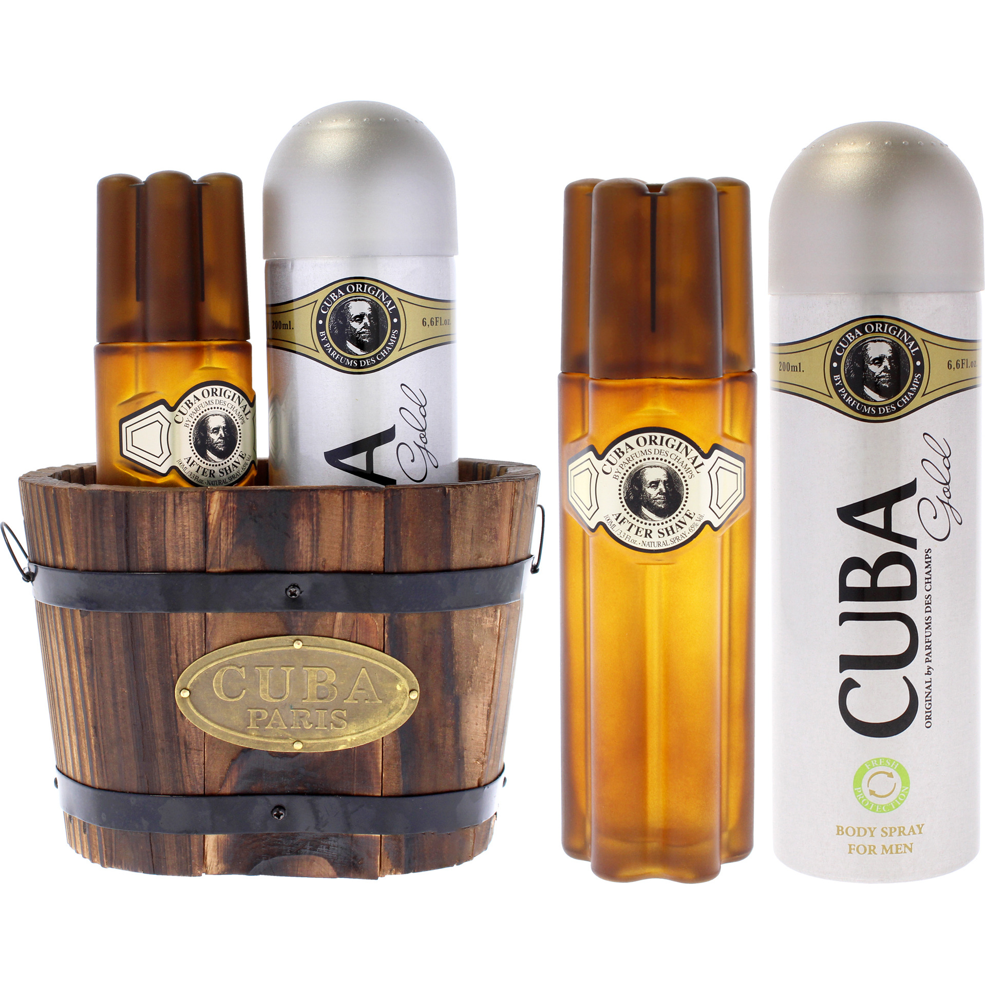 Cuba Gold by Cuba for Men - 2 Pc Gift Set 3.3oz After Shave, 6.7oz Body Spray