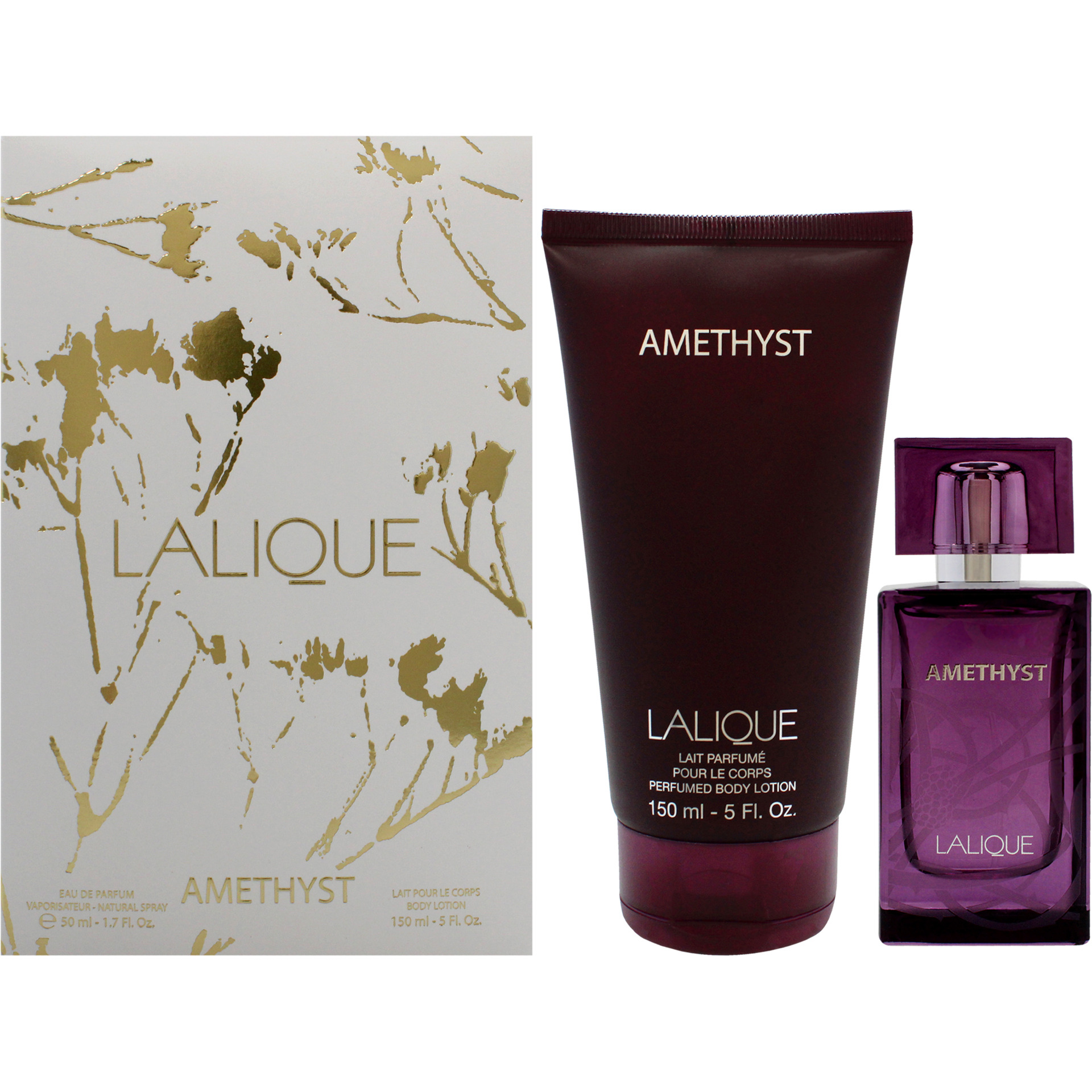 Amethyst Set by Lalique for Women - 2 Pc Gift Set 1.7 oz EDP Spray, 5 oz Body Lotion