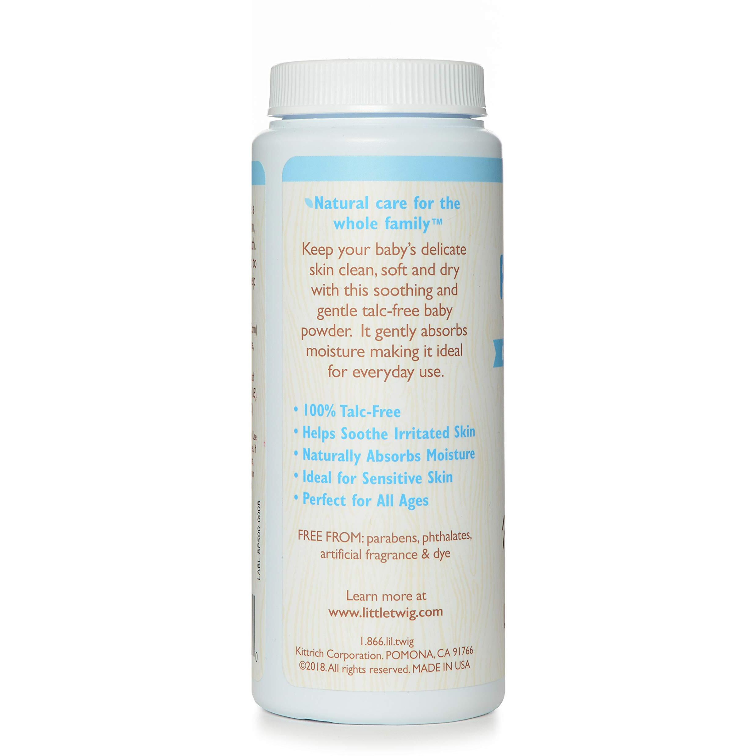 Little Twig Baby Powder, Natural Plant Derived Formula with Cornstarch and Aloe, 100% Talc-Free Powder, Fragrance-Free, 4.5 oz