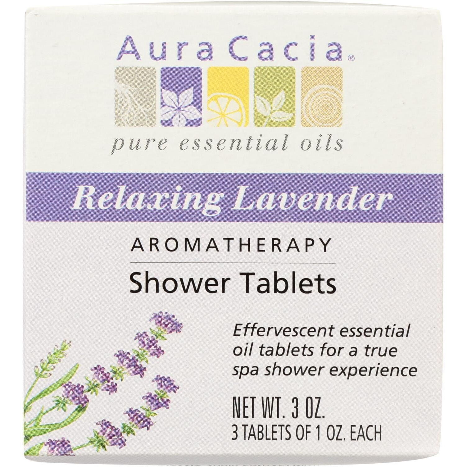 Aura cacia - Aromatherapy Shower Tablets Relaxing Lavender - 3 Tablets(D0102H5WNMP)