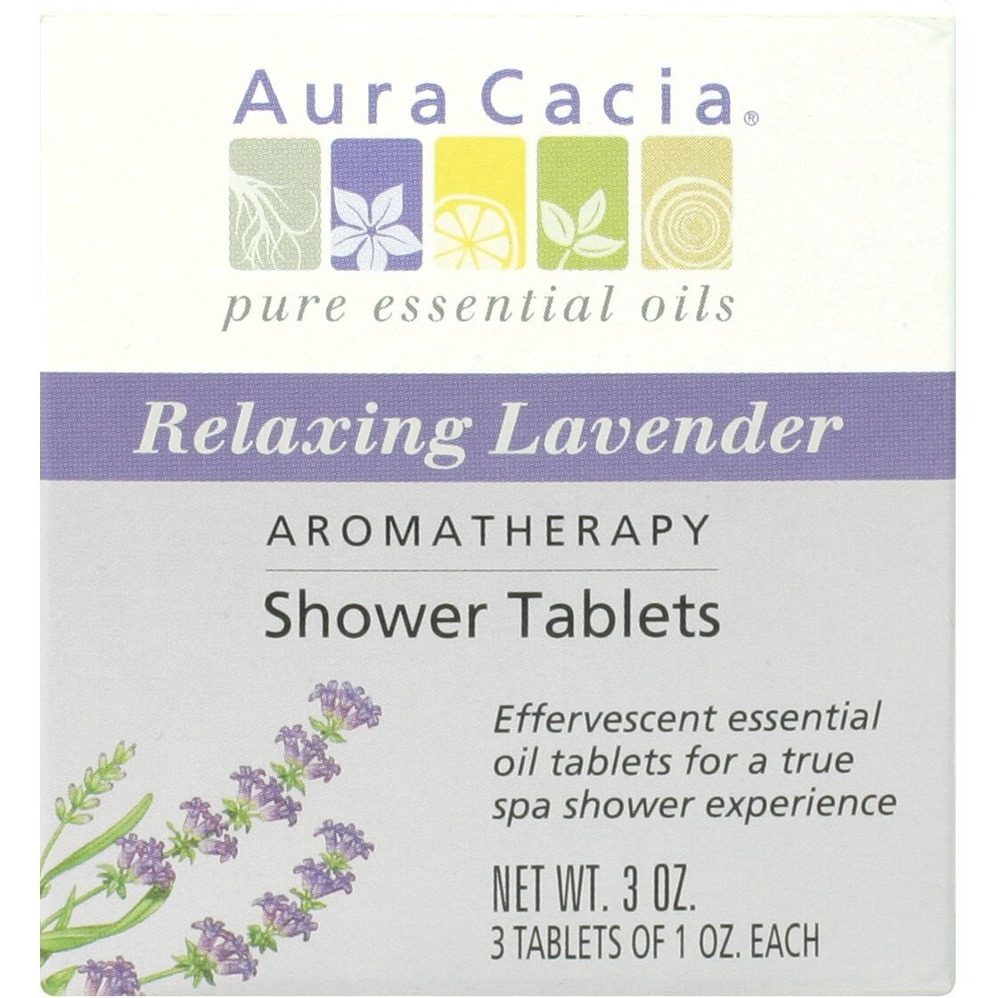 Aura cacia - Aromatherapy Shower Tablets Relaxing Lavender - 3 Tablets(D0102H5WNMP)