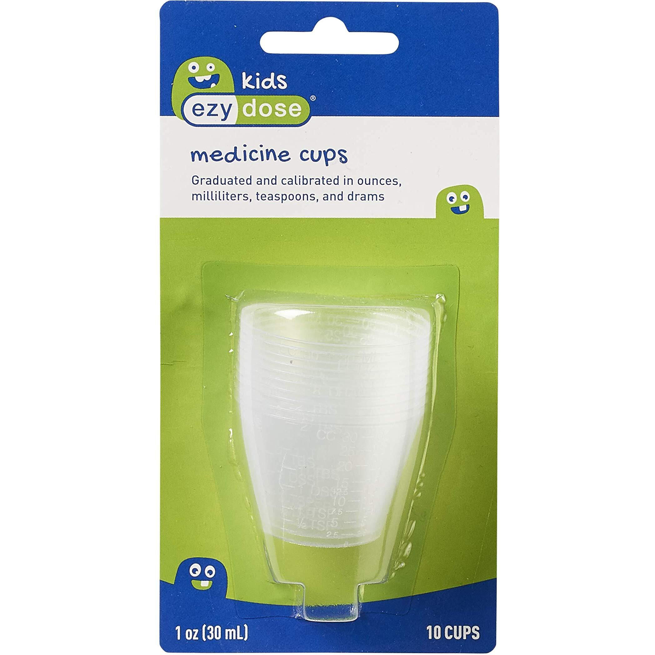 Ezy Dose Kids Medicine Cups for Liquid, Graduated Dispenser for Baby and Toddler, Reusable, 1 Oz Capacity, 10 Count, Made in the USA