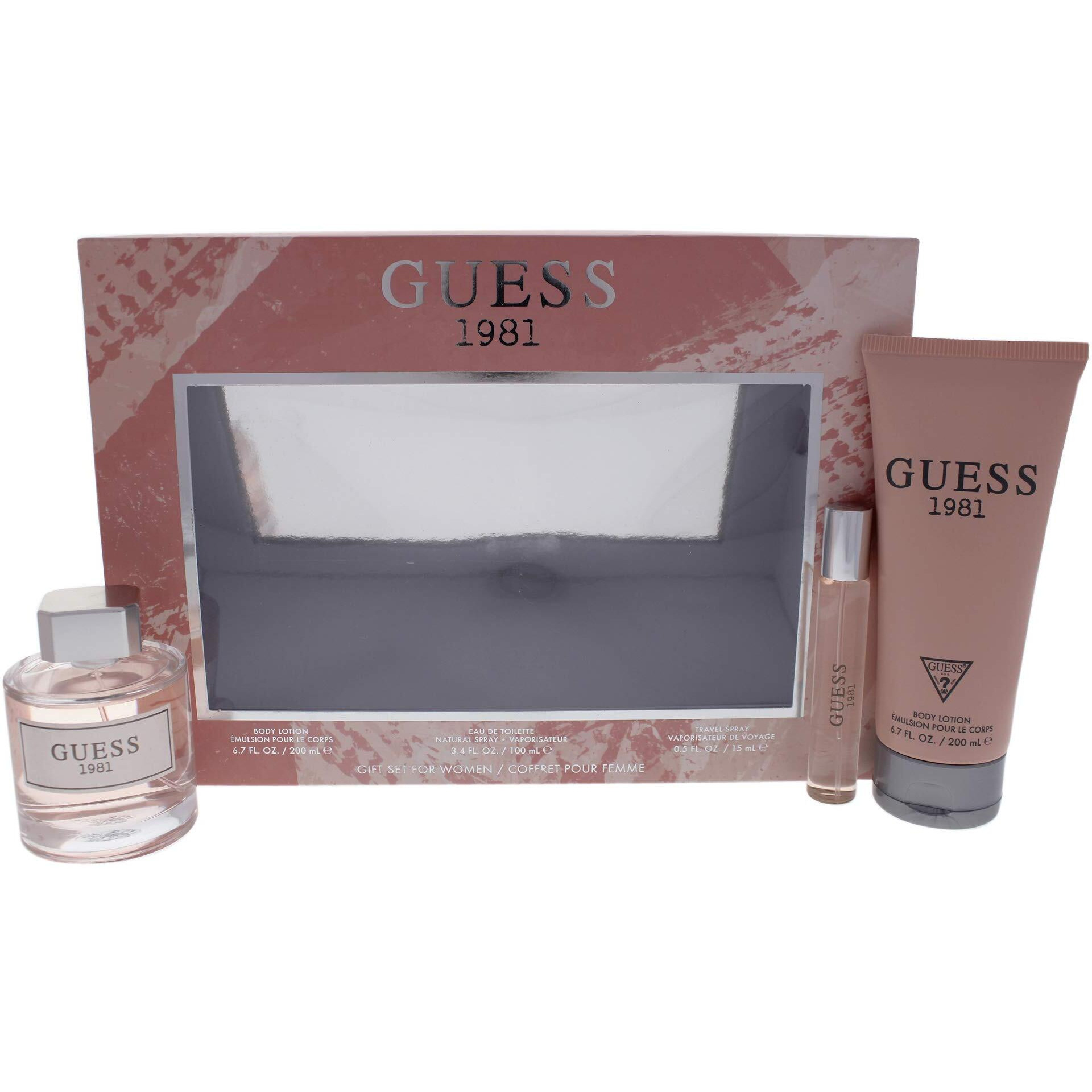 Guess 1981 by Guess for Women - 3 Pc Gift Set 3.4oz EDT Spray, 0.5oz Travel Spray, 6.7oz Body Lotion