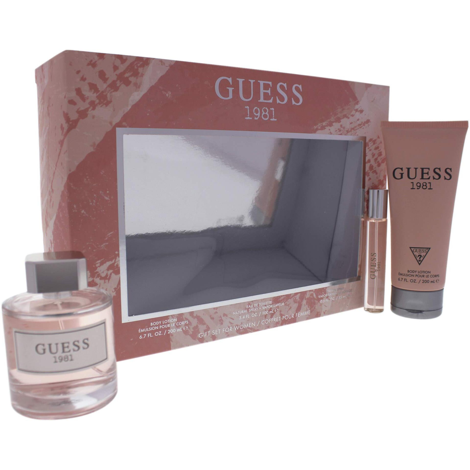 Guess 1981 by Guess for Women - 3 Pc Gift Set 3.4oz EDT Spray, 0.5oz Travel Spray, 6.7oz Body Lotion