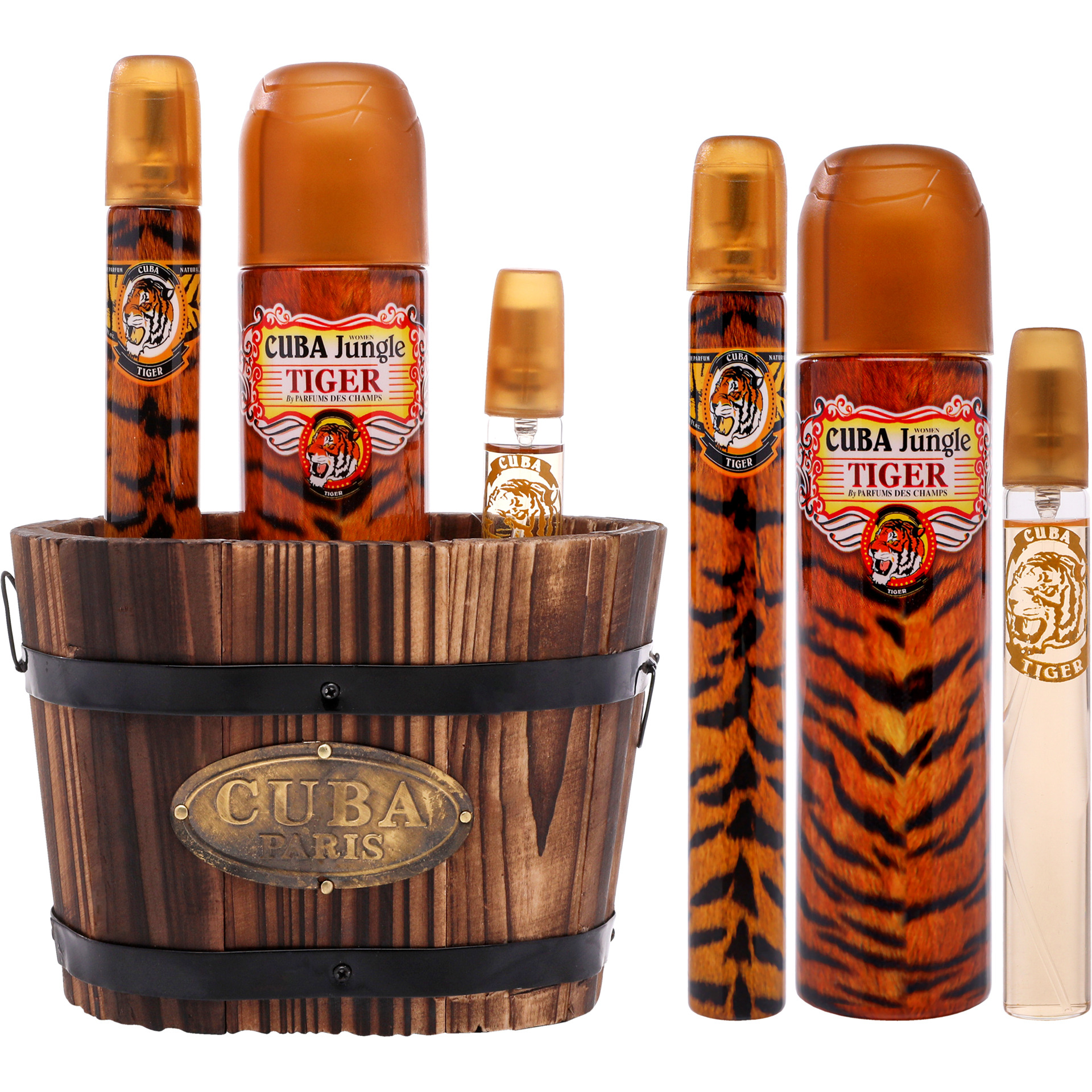 Cuba Jungle Tiger by Cuba for Women - 3 Pc Gift Set 3.3oz EDP Spray, 1.17oz EDP Spray, 0.5oz Cuba Young EDP Spray