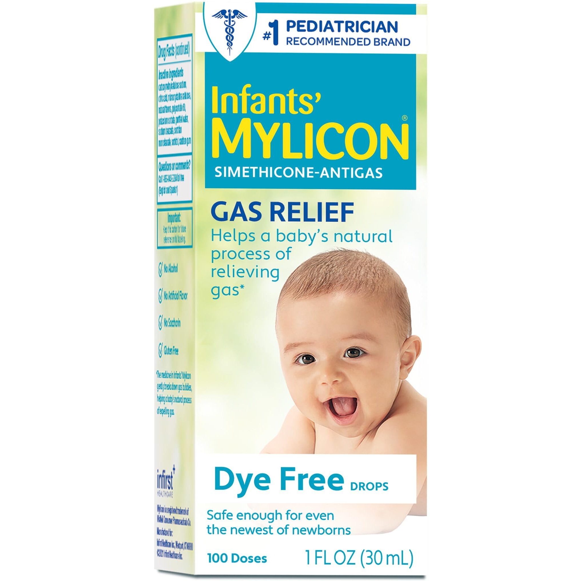 MYLICON Infants Gas Relief Drops for Infants and Babies, Dye Free Formula, 1 Fluid Ounce