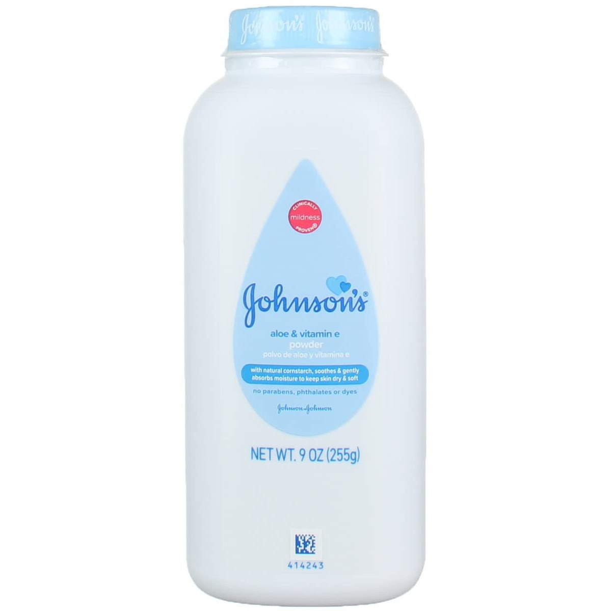 Johnson's Baby Powder with Naturally Derived Cornstarch Aloe & Vitamin E, Hypoallergenic, 9 oz (Pack of 3)