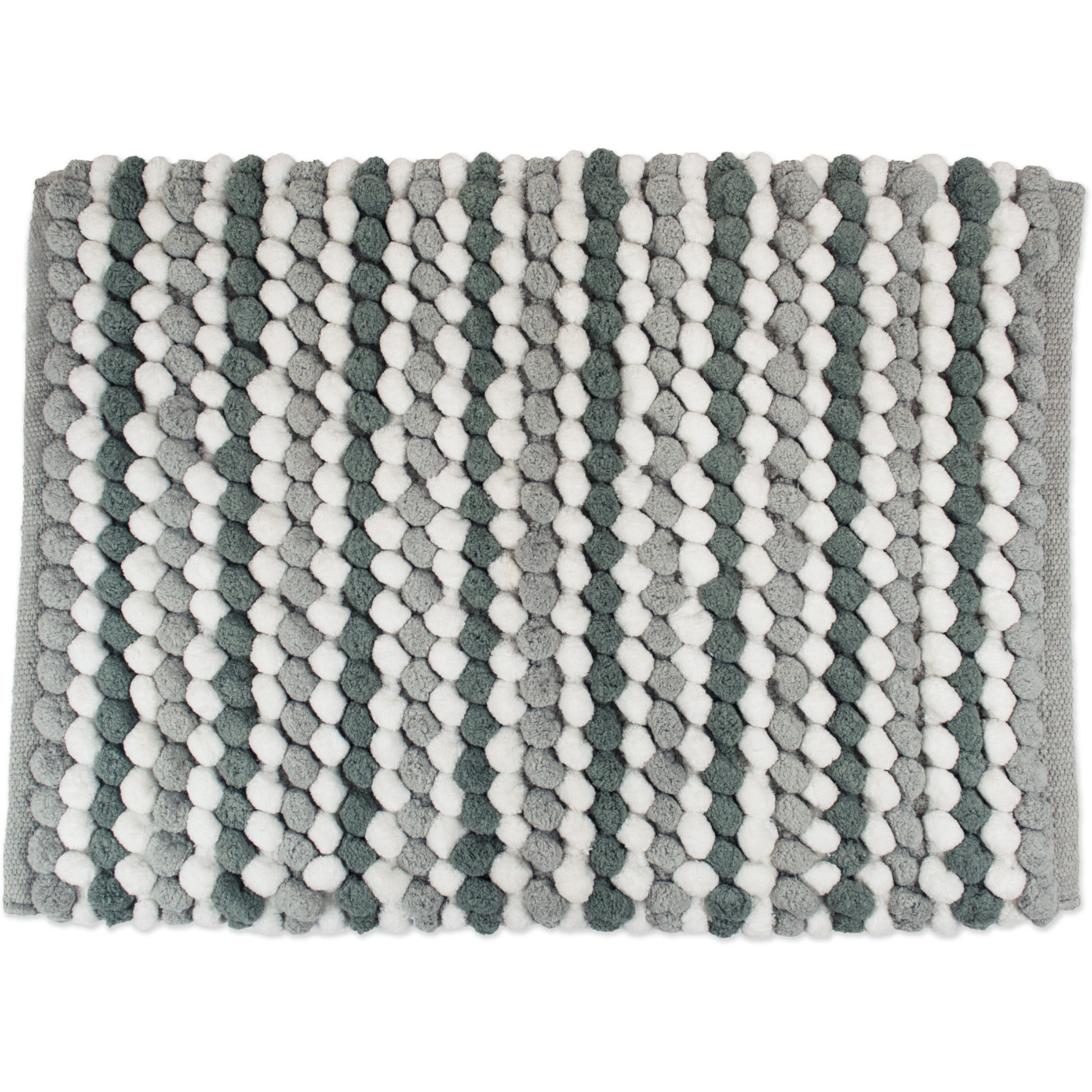 DII Gray Striped Microfiber Bath Mat