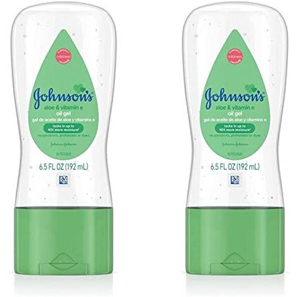 Johnsons Baby Oil Gel Aloe and Vitamin-E 6.5 Ounce (192ml) (Pack of 2)
