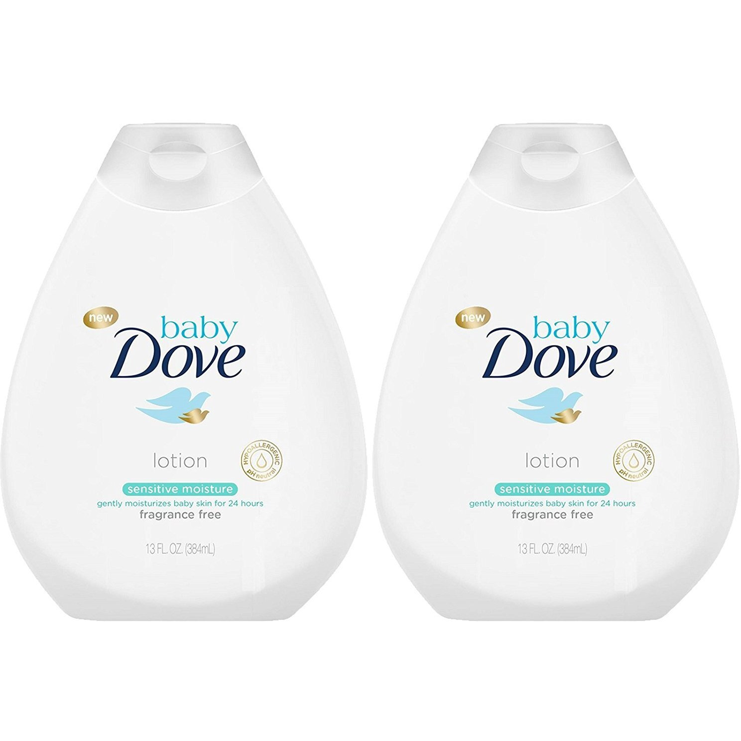 Dove Baby Lotion Sensitive Moisture 13 Ounce Fragrance-Free (384ml) (2 Pack)