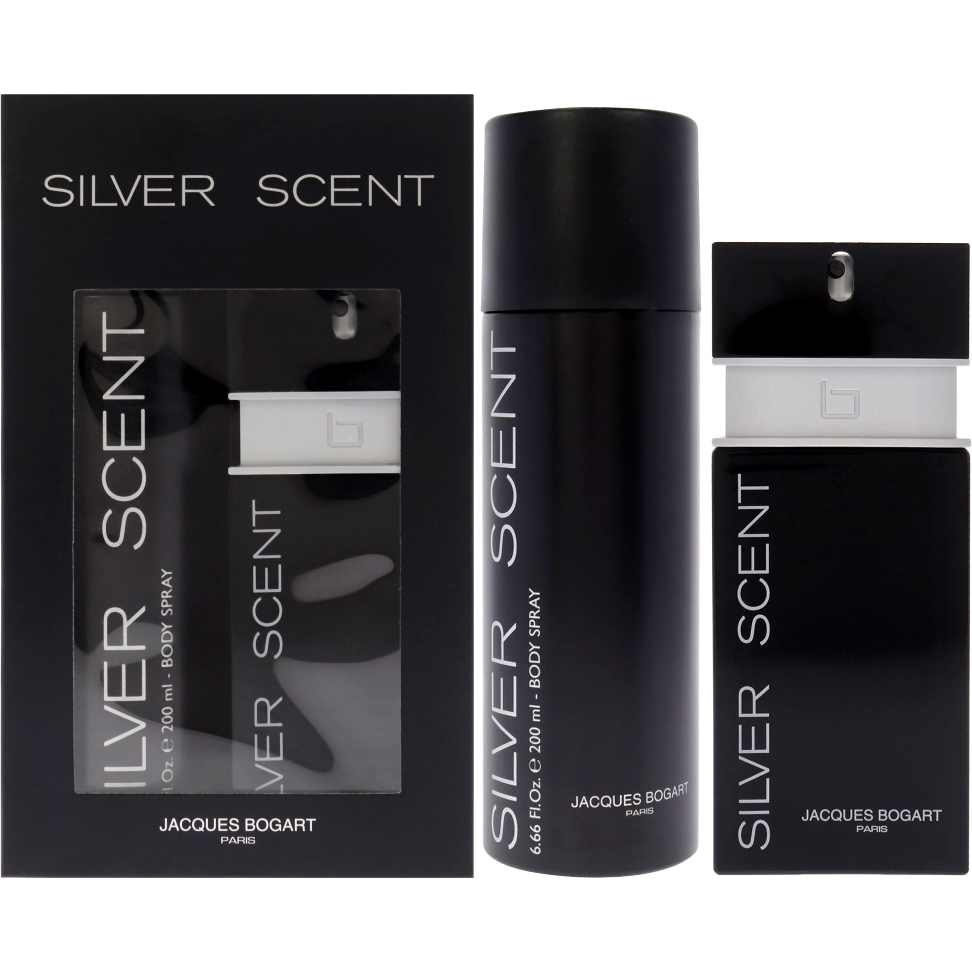 Silver Scent by Jacques Bogart for Men - 2 Pc Gift Set 3.33oz EDT Spray, 6.66oz Body Spray