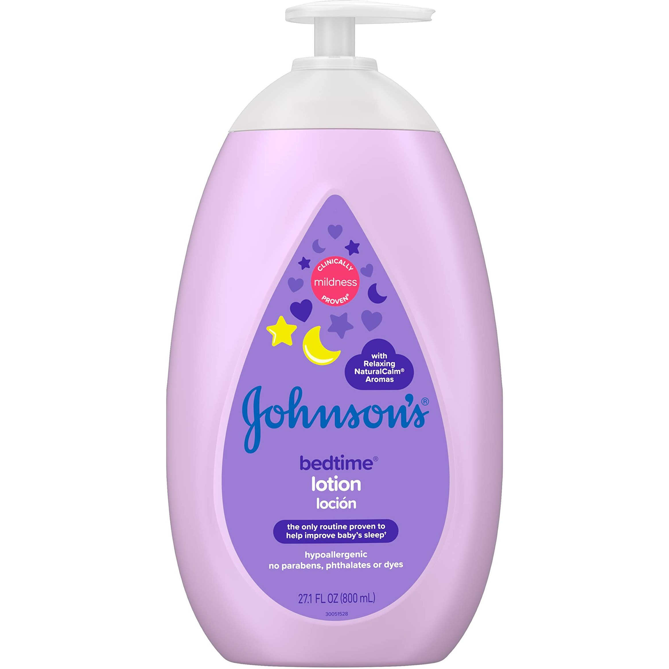 Johnson's Baby Moisturizing Bedtime Baby Body Lotion with Coconut Oil & Relaxing NaturalCalm Aromas to Help Relax Baby, Hypoallergenic, Paraben- & Phthalate-Free Baby Skin Care, 27.1 fl. Oz