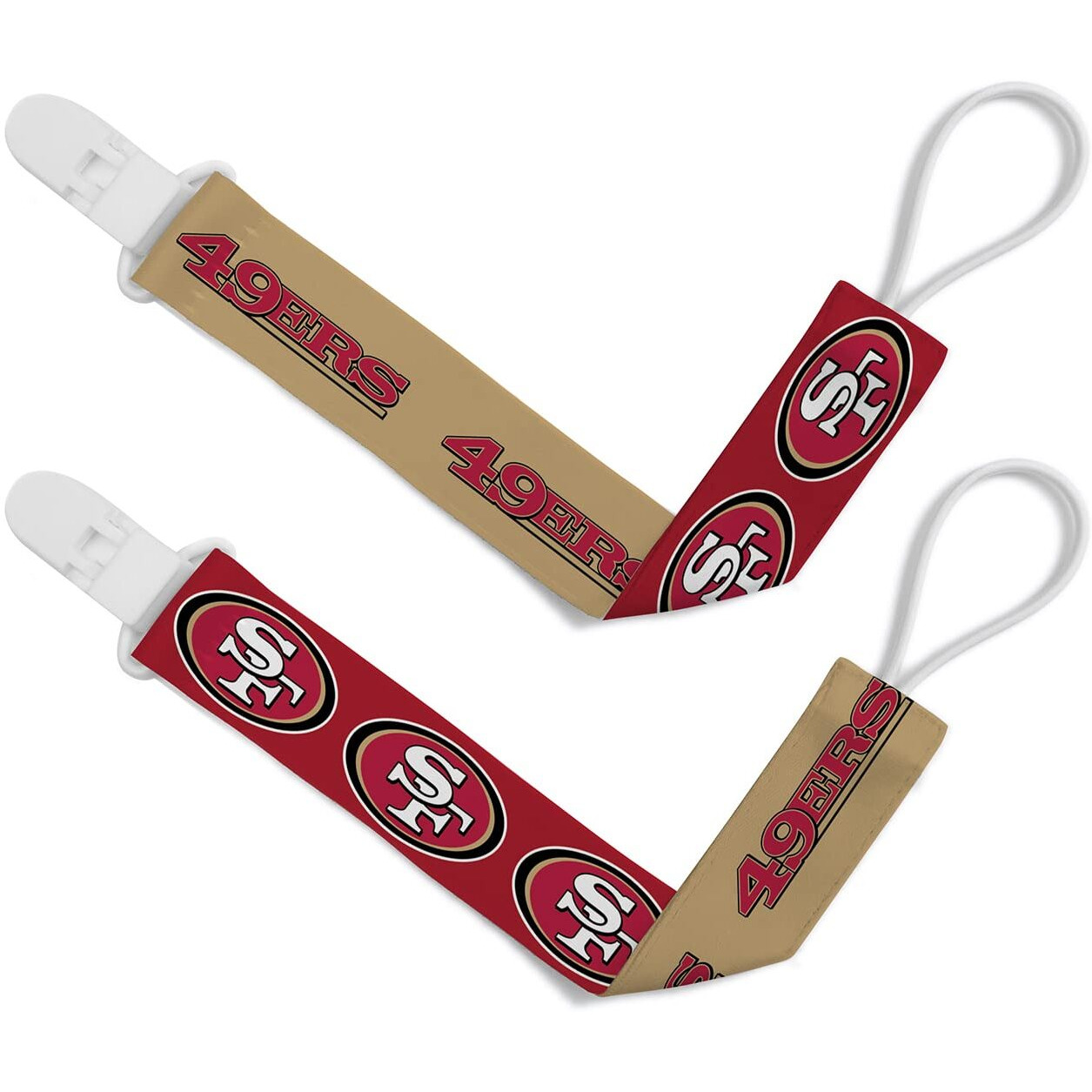 San Francisco 49ers Pacifier Clips 2 Pack