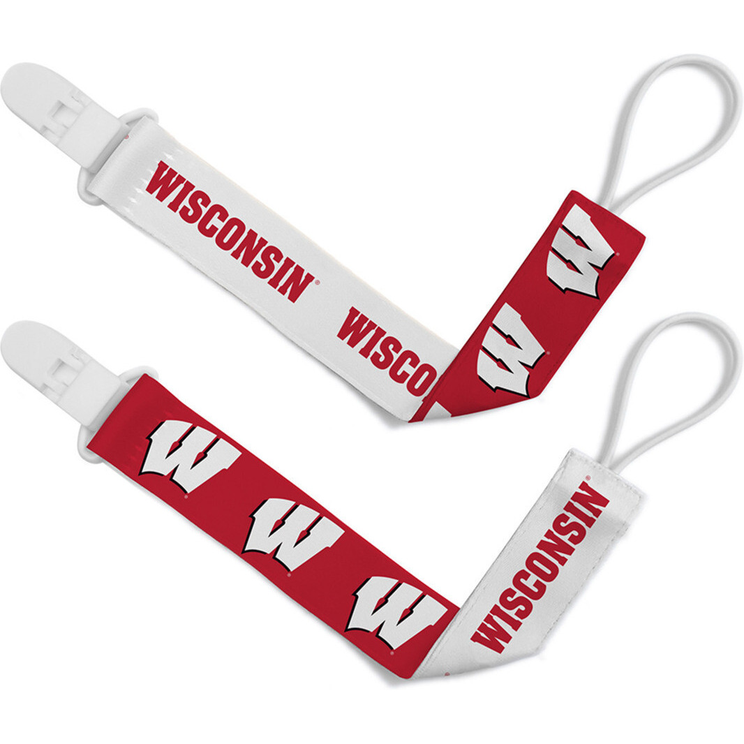 Wisconsin Badgers Pacifier Clips 2 Pack