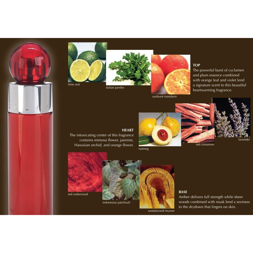 360 Red by Perry Ellis for Men - 4 Pc Gift Set 3.4oz EDT Spray, 6oz Body Spray, 3oz Shower Gel, 7.5ml EDT Spray