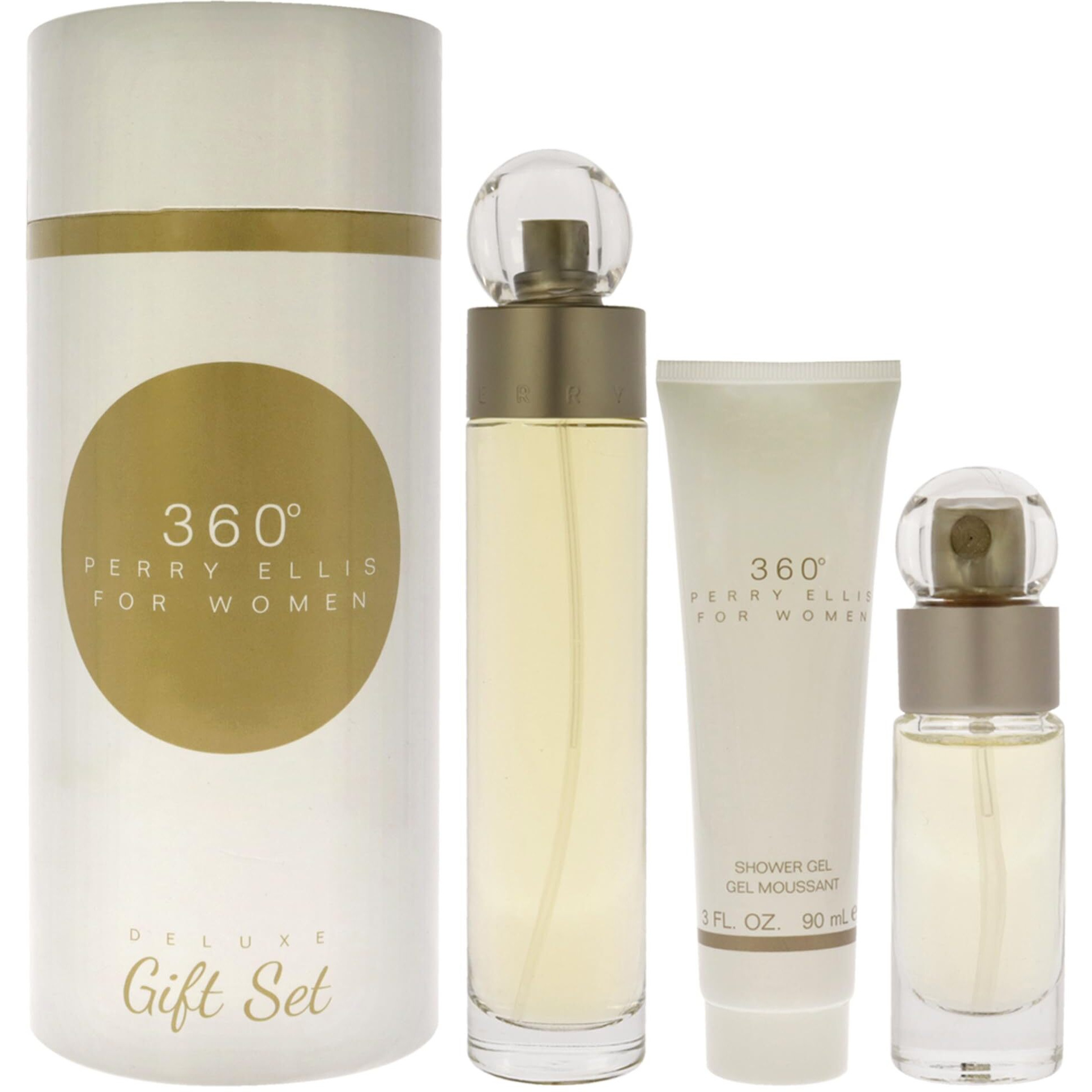 360 by Perry Ellis for Women - 3 Pc Gift Set 3.4oz EDT Spray, 0.25oz EDT Spray 3oz Shower Gel