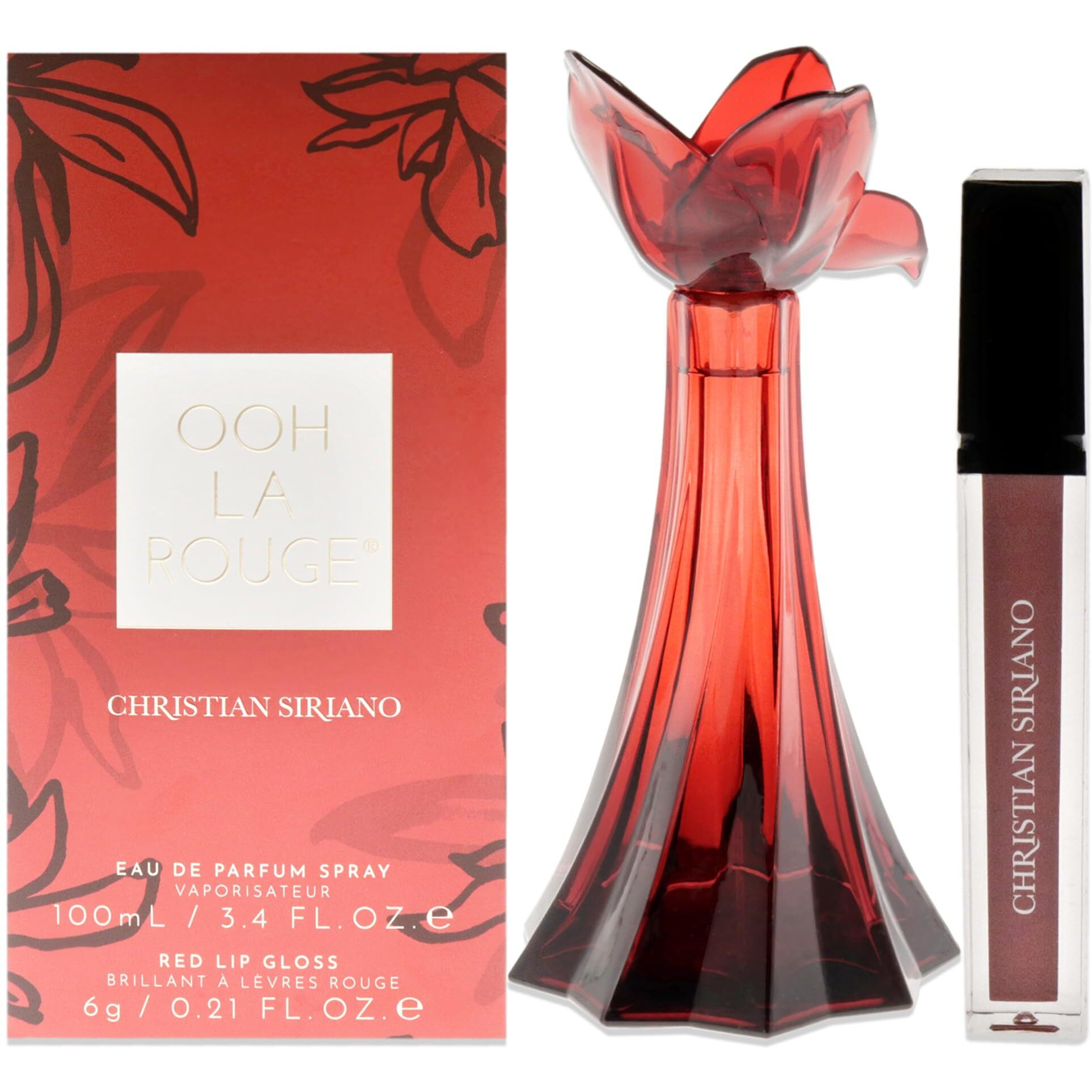Ooh La Rouge by Christian Siriano for Women - 2 Pc Gift Set 3.4 oz EDP Spray, 0.21oz Red Lip Gloss