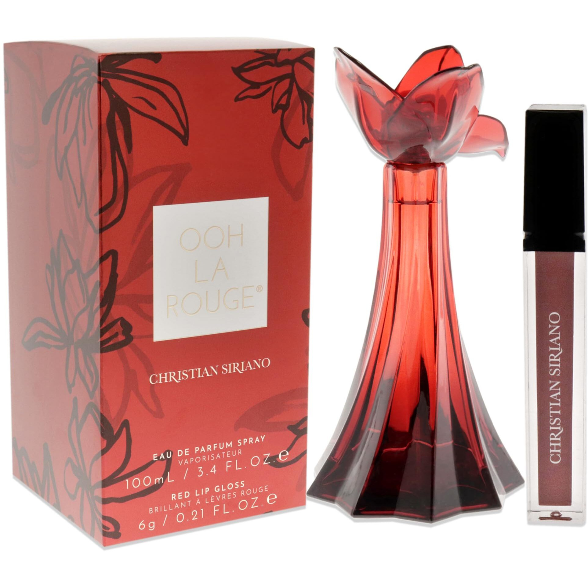 Ooh La Rouge by Christian Siriano for Women - 2 Pc Gift Set 3.4 oz EDP Spray, 0.21oz Red Lip Gloss