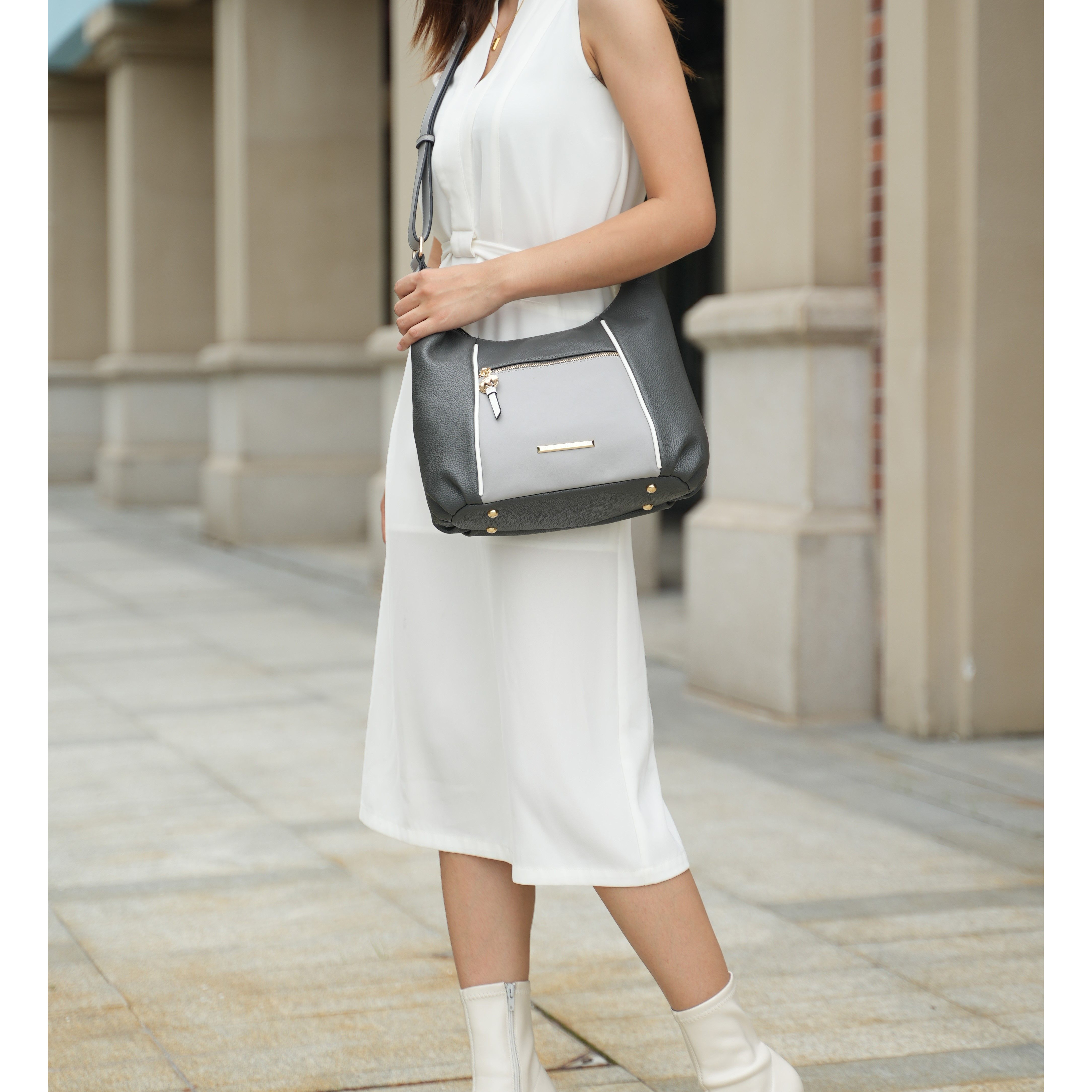 MKF collection Lavinia color Block Shoulder Handbag Vegan Leather Women by Mia k(D0102H9XJ4Y)