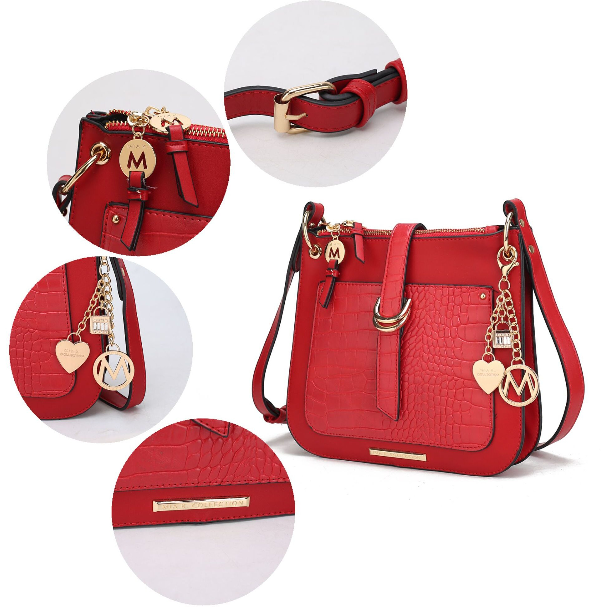MKF collection Kiltienne crossbody Handbag Vegan Leather Women by Mia K(D0102H992AU)
