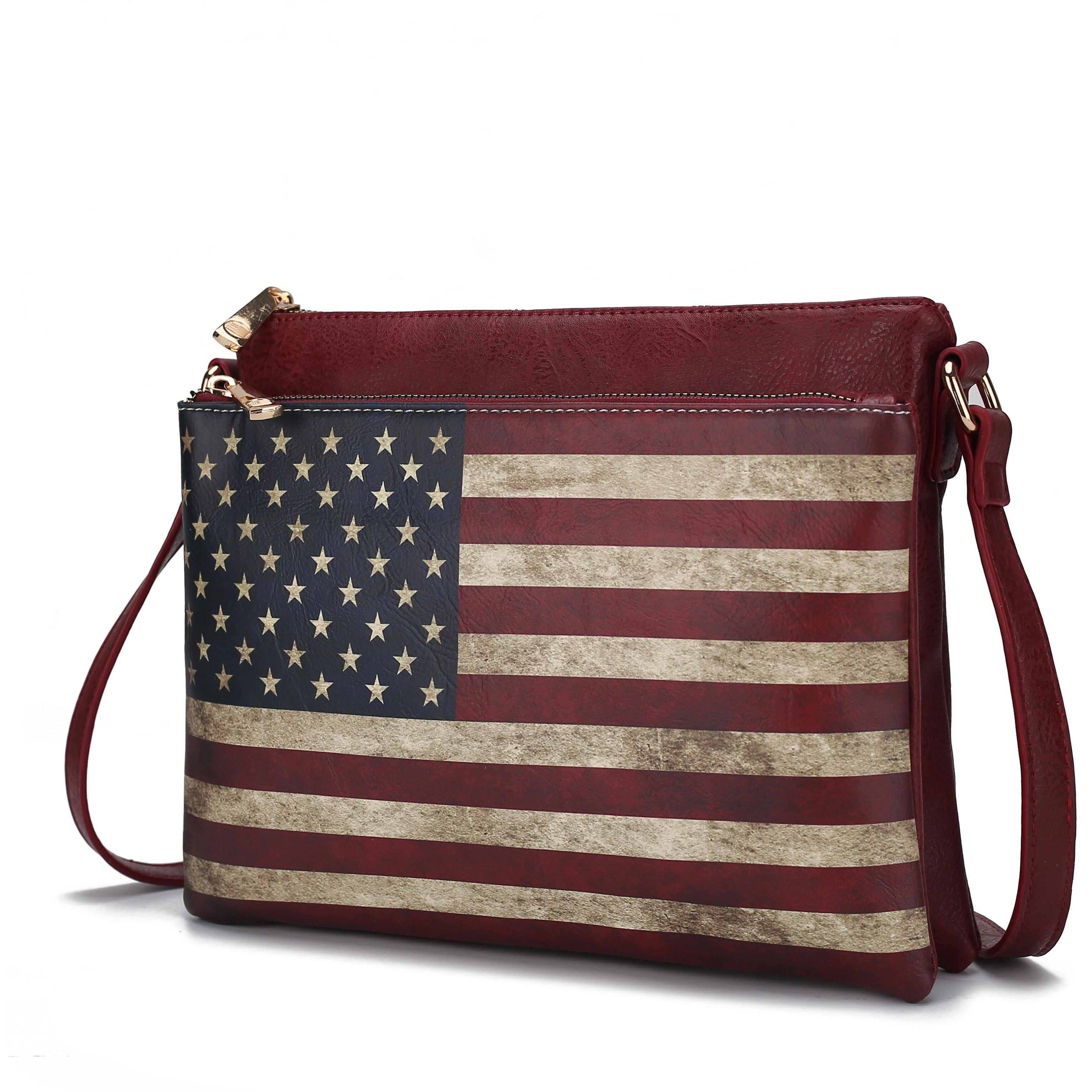 MKF collection Madeline Printed Flag Vegan Leather Women crossbody Bag by Mia K(D0102H9WVTY)