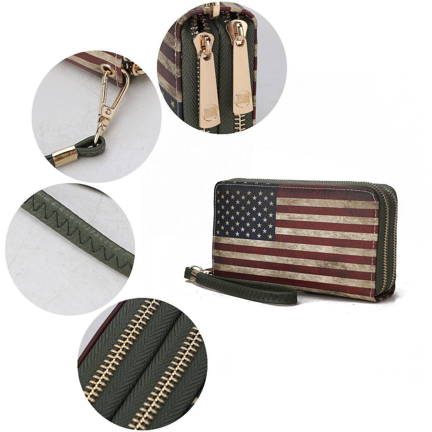 MKF collection Uriel Vegan Leather Women FLAg Wristlet Wallet by Mia K(D0102H9TV9U)