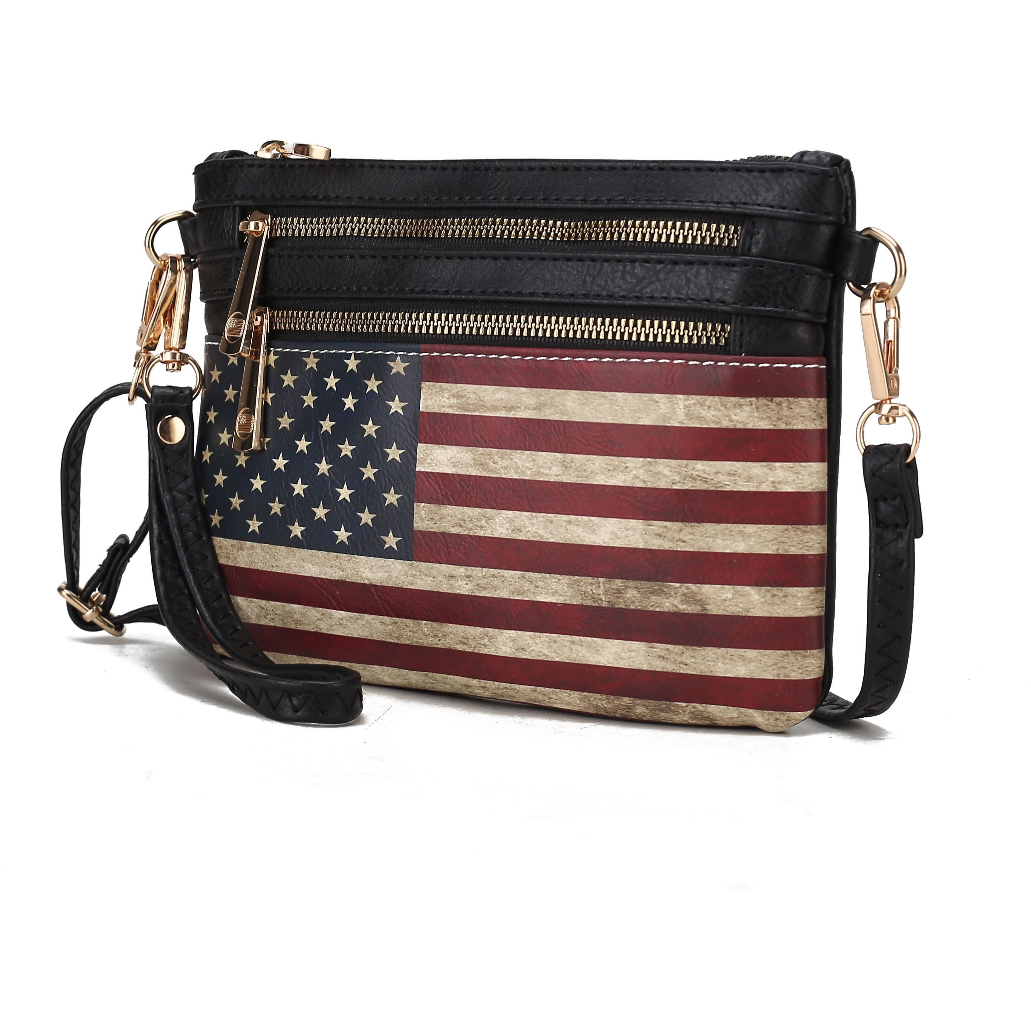 MKF collection Alisson Vegan Leather Women FLAg crossbody-Wristlet Bag by Mia K(D0102H9TVQU)