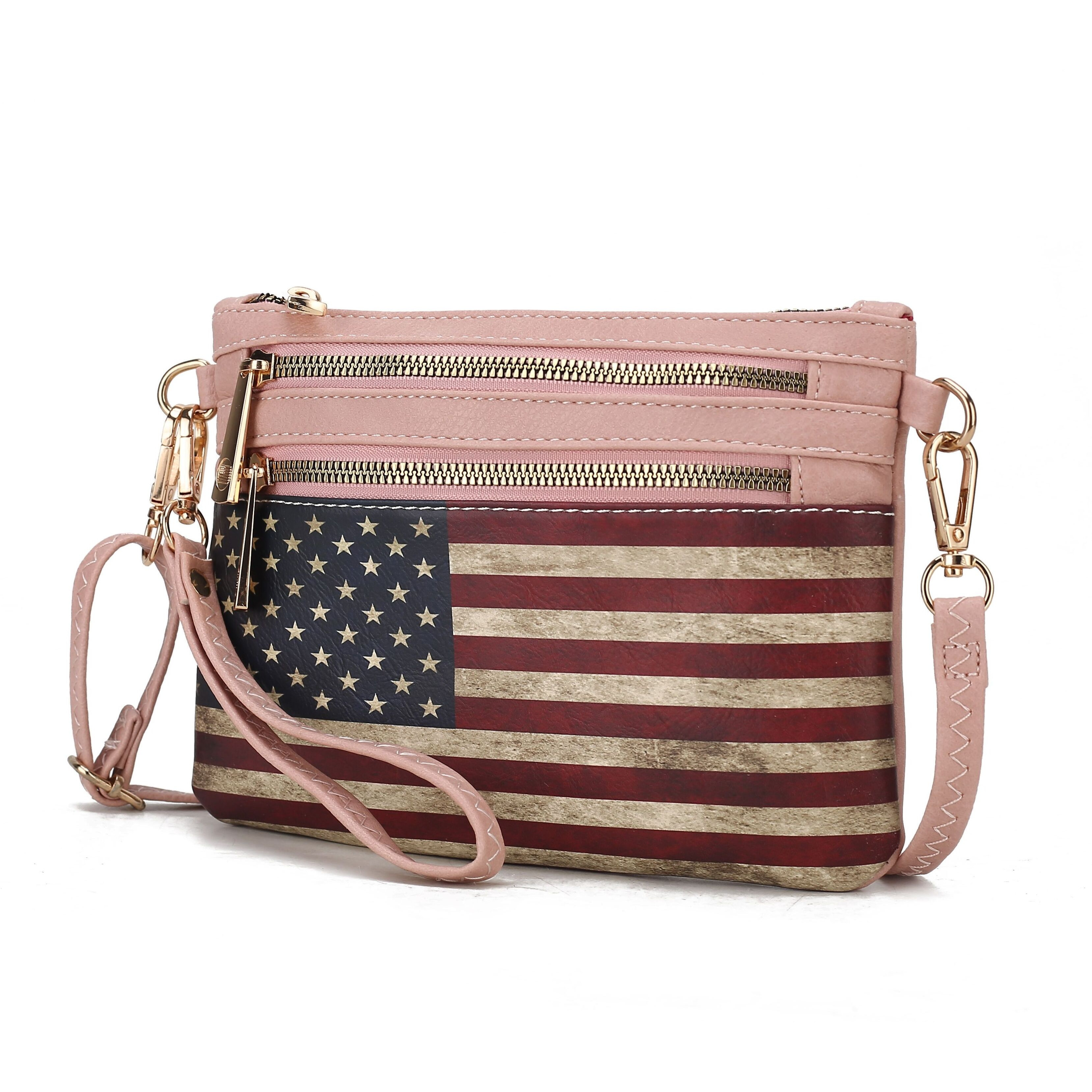 MKF collection Alisson Vegan Leather Women FLAg crossbody-Wristlet Bag by Mia K(D0102H9TVQg)
