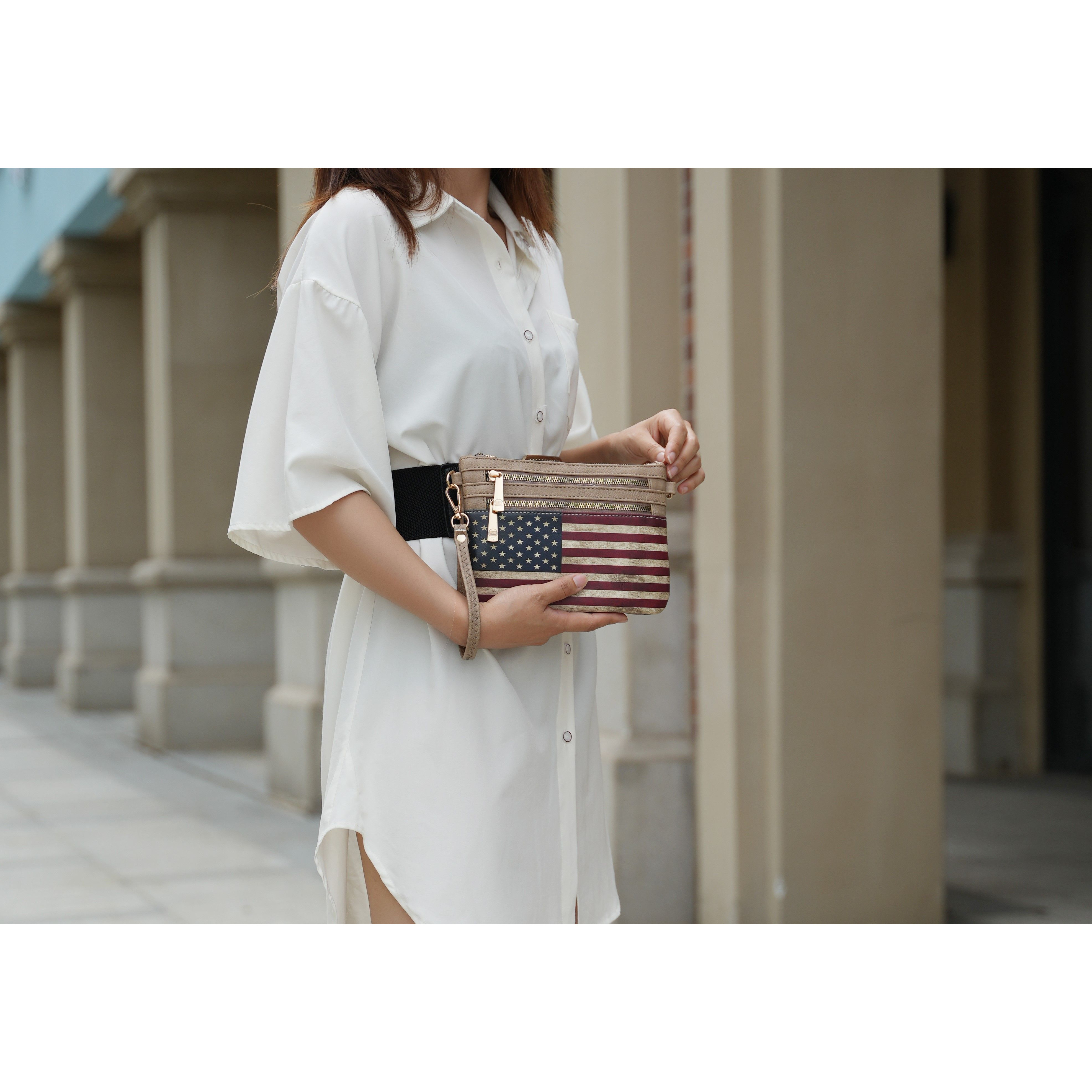 MKF collection Alisson Vegan Leather Women FLAg crossbody-Wristlet Bag by Mia K(D0102H9TVQg)