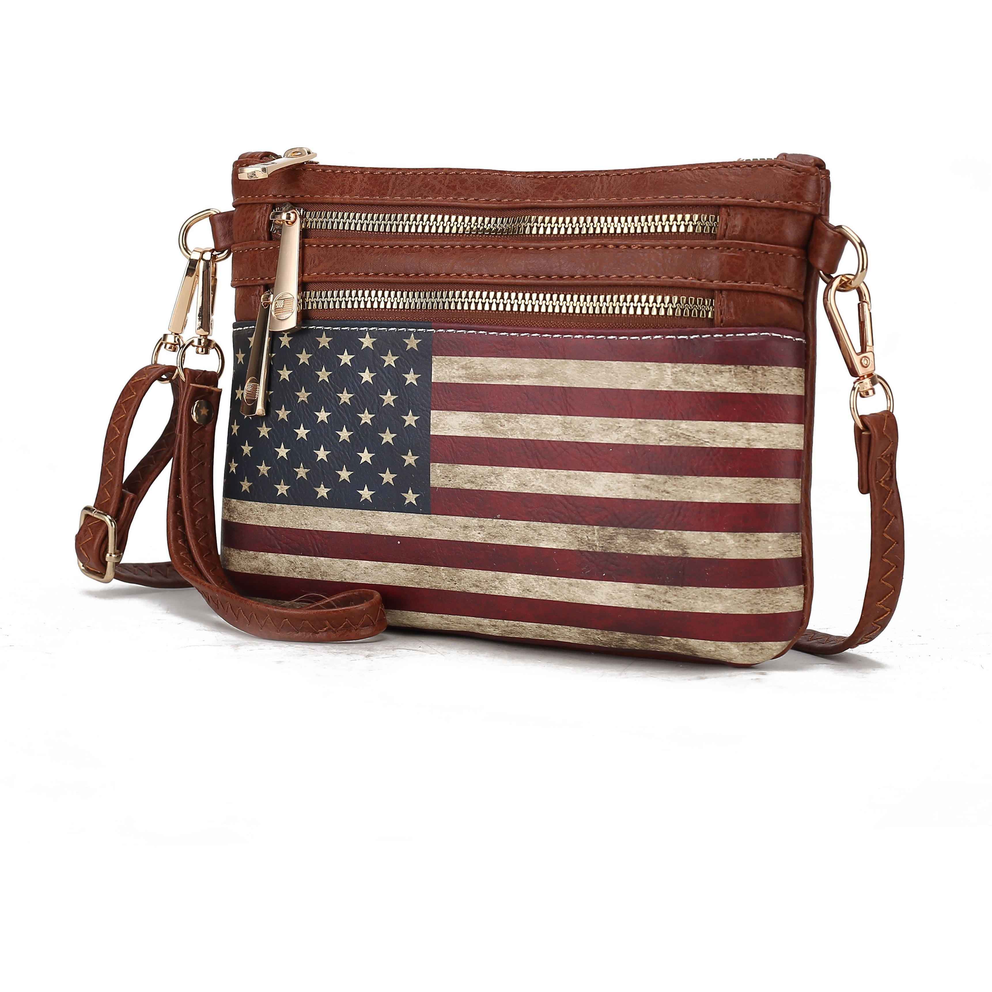 MKF collection Alisson Vegan Leather Women FLAg crossbody-Wristlet Bag by Mia K(D0102H9TVQ7)