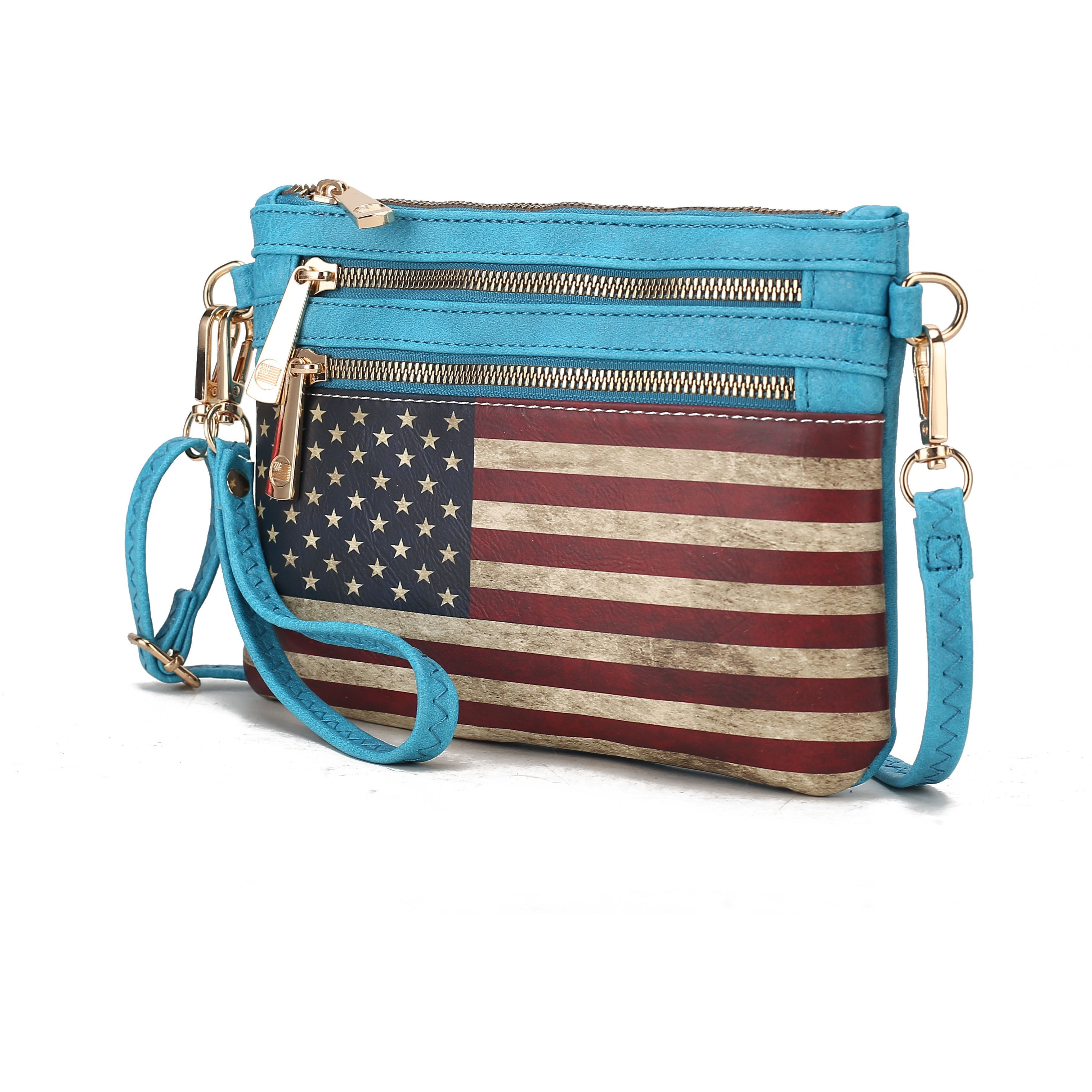MKF collection Alisson Vegan Leather Women FLAg crossbody-Wristlet Bag by Mia K(D0102H9TVgW)