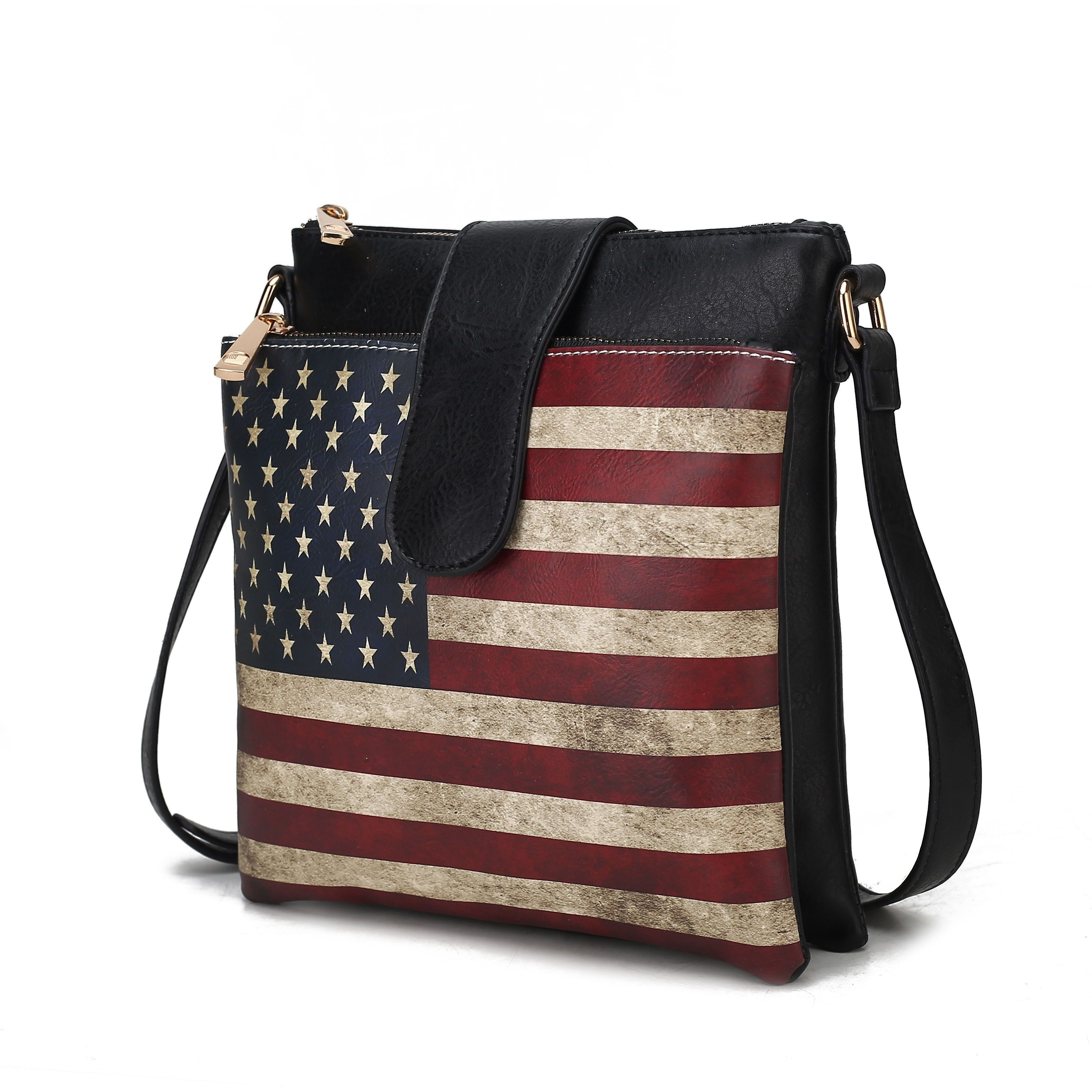 MKF collection Josephine Vegan Leather Women FLAg crossbody Bag by Mia K(D0102H9TVYA)