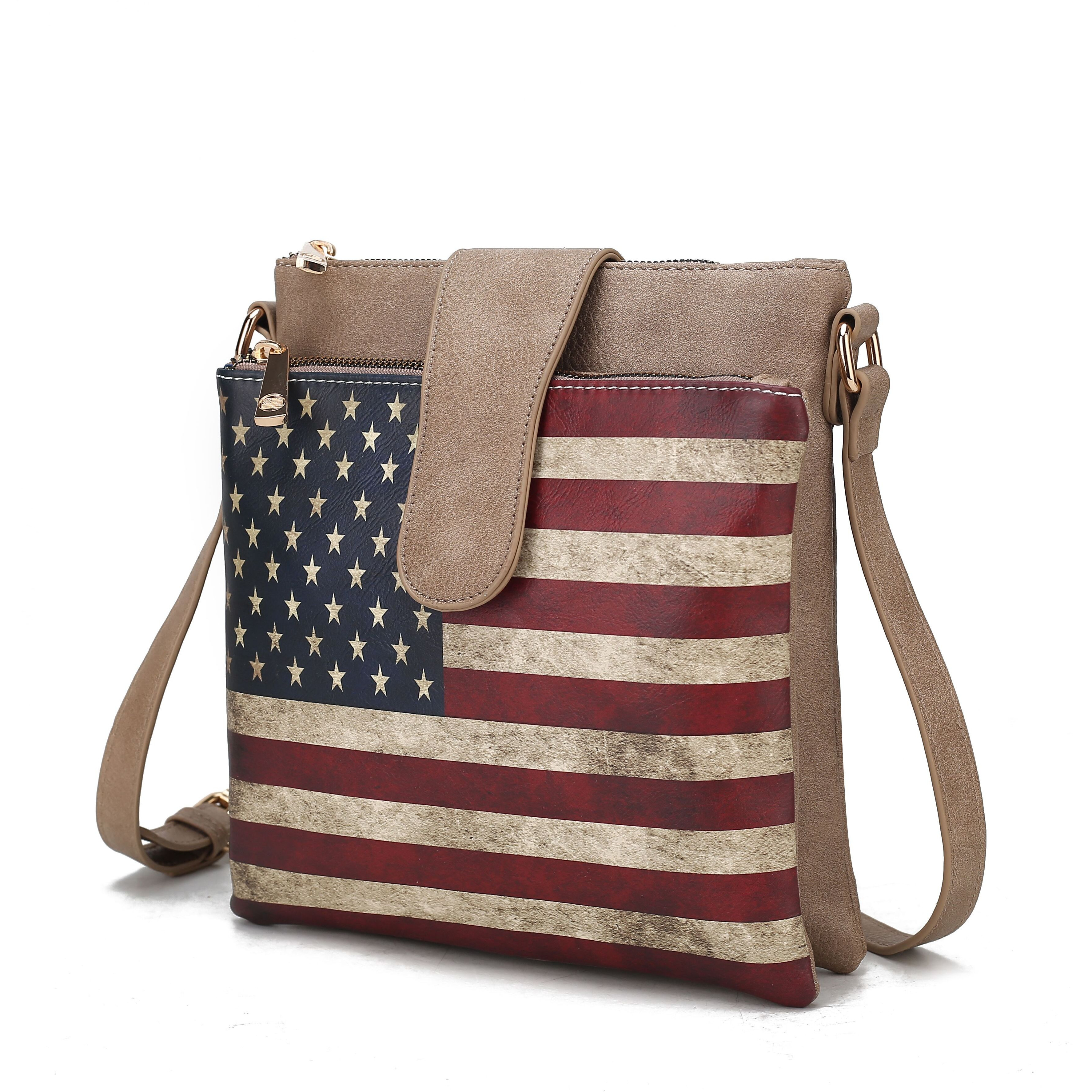MKF collection Josephine Vegan Leather Women FLAg crossbody Bag by Mia K(D0102H9TV6U)