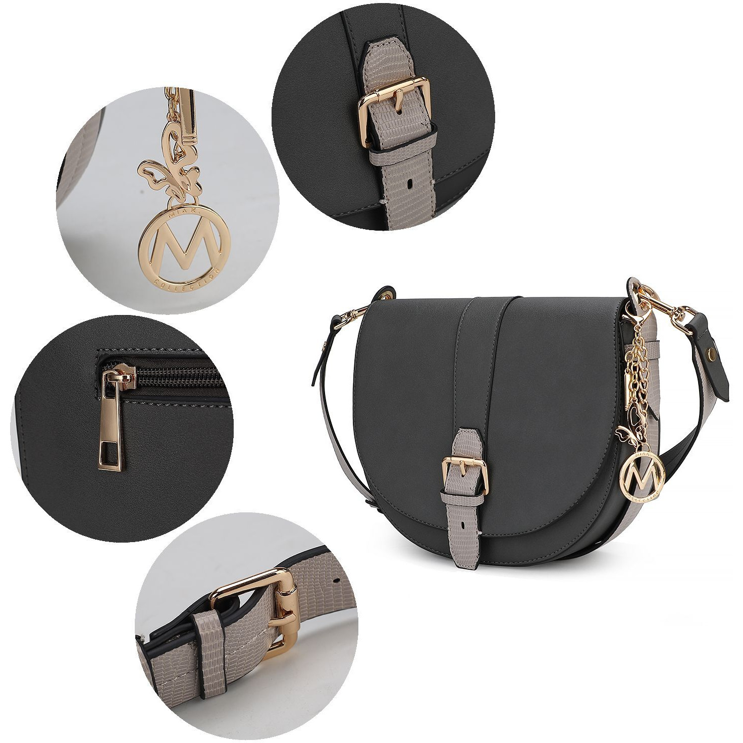 MKF collection Ayla Snake Embossed color Block Vegan Leather Women Shoulder Bag by Mia K(D0102H9T8Yg)