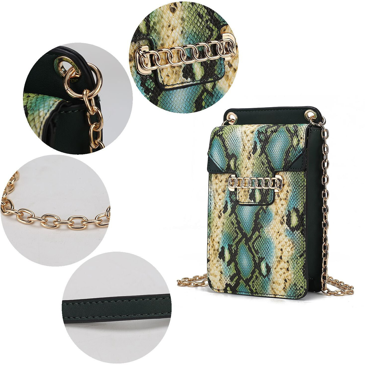 MKF collection Yael Snake embossed Vegan Leather Phone crossbody Handbag by Mia K(D0102HISQDg)