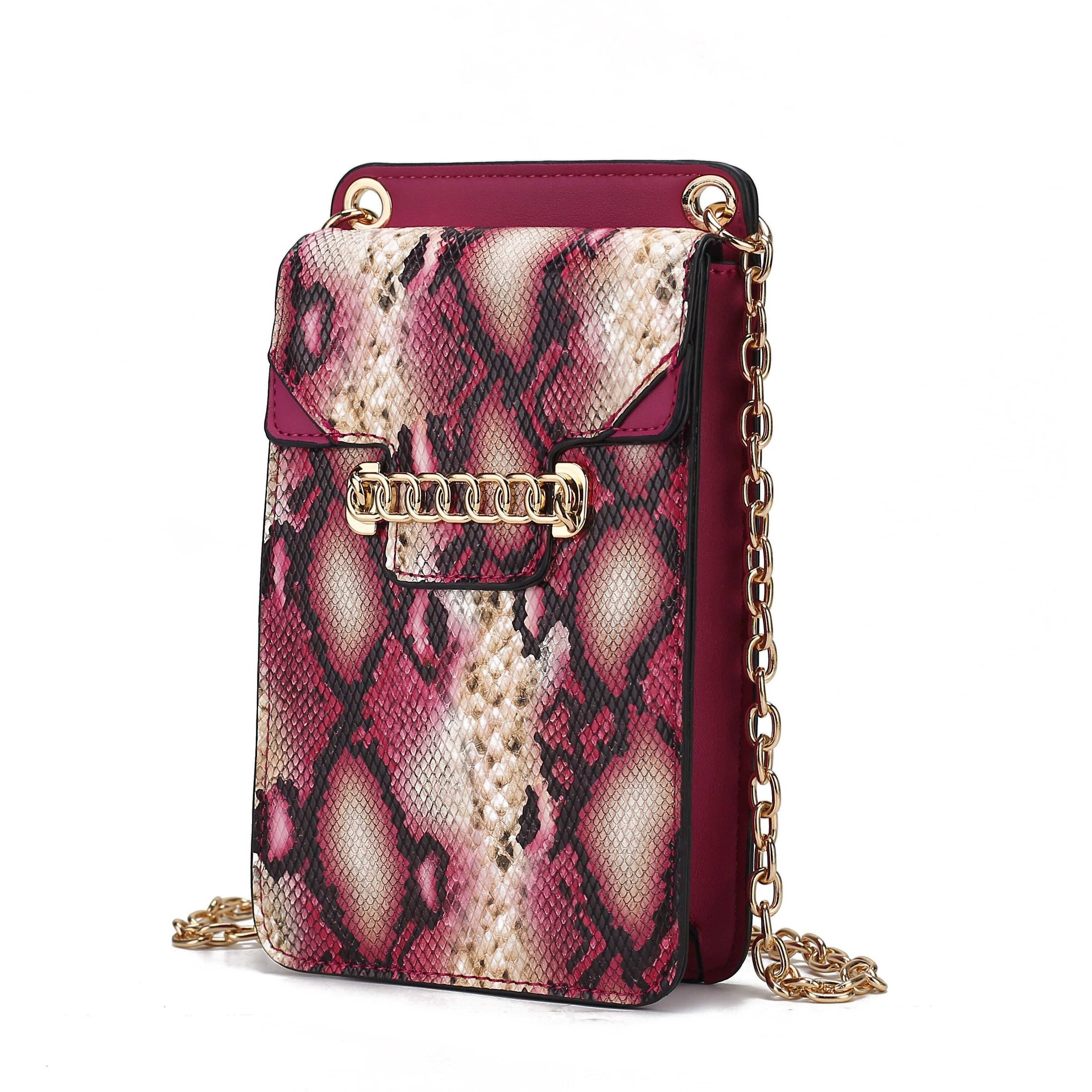 MKF collection Yael Snake embossed Vegan Leather Phone crossbody Handbag by Mia K(D0102HISQYV)